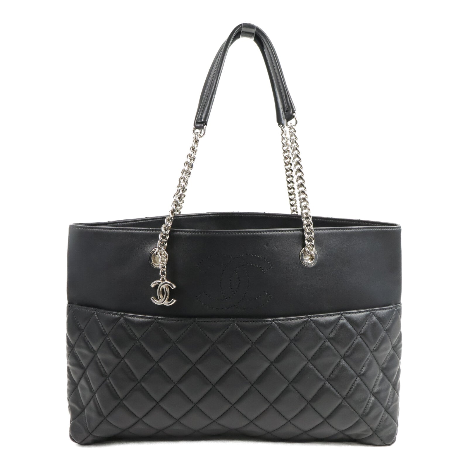 CHANEL 羊皮皮革Tote Bag鏈帶手挽袋