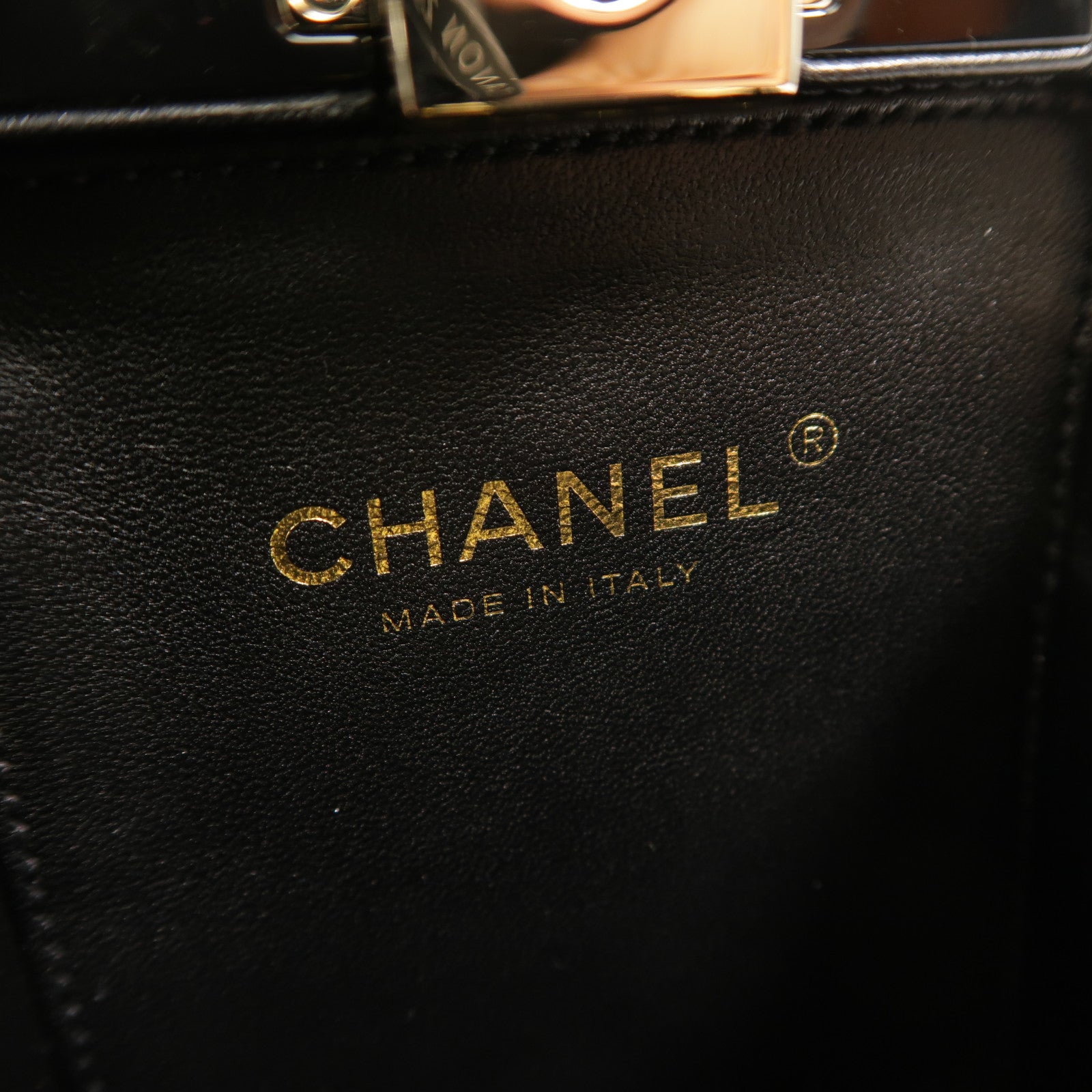 CHANEL 羊皮皮革PVC Chain Shoulder鏈帶肩背袋