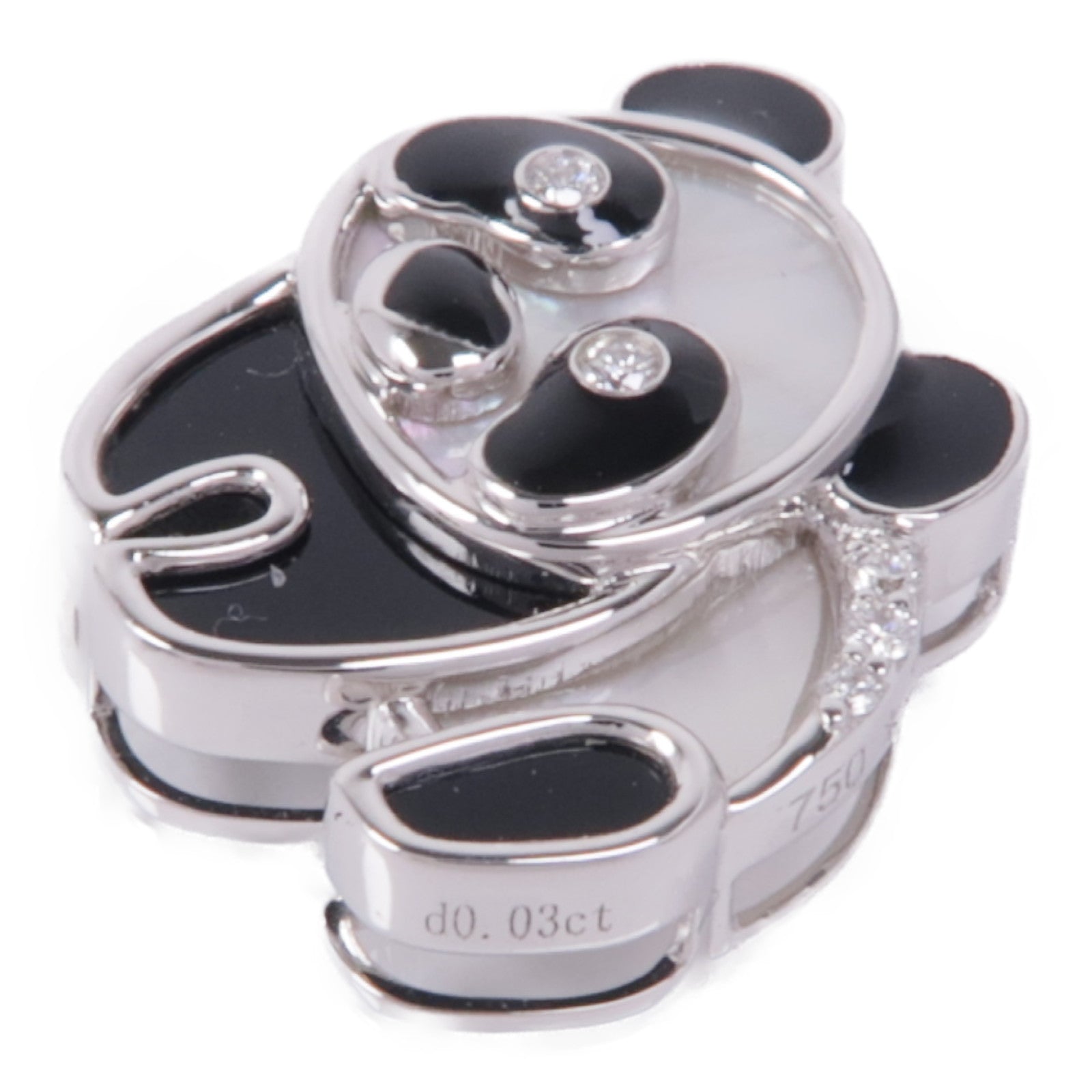 JEWELRY 18K白金/珍珠母貝Diamond Pendant Top鑽石吊墜