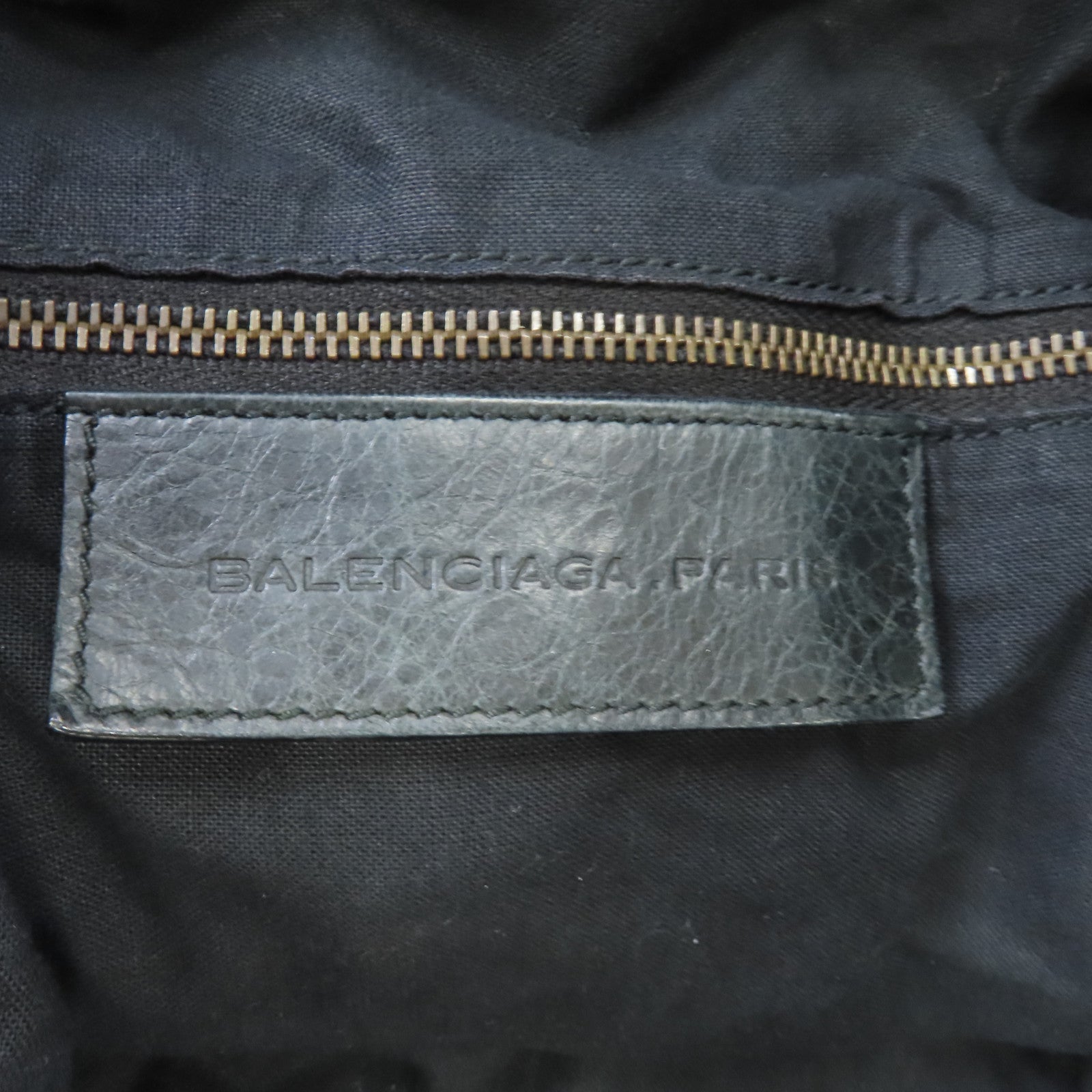 BALENCIAGA 皮革2 Way Shoulder金扣手挽肩背兩用袋深灰色