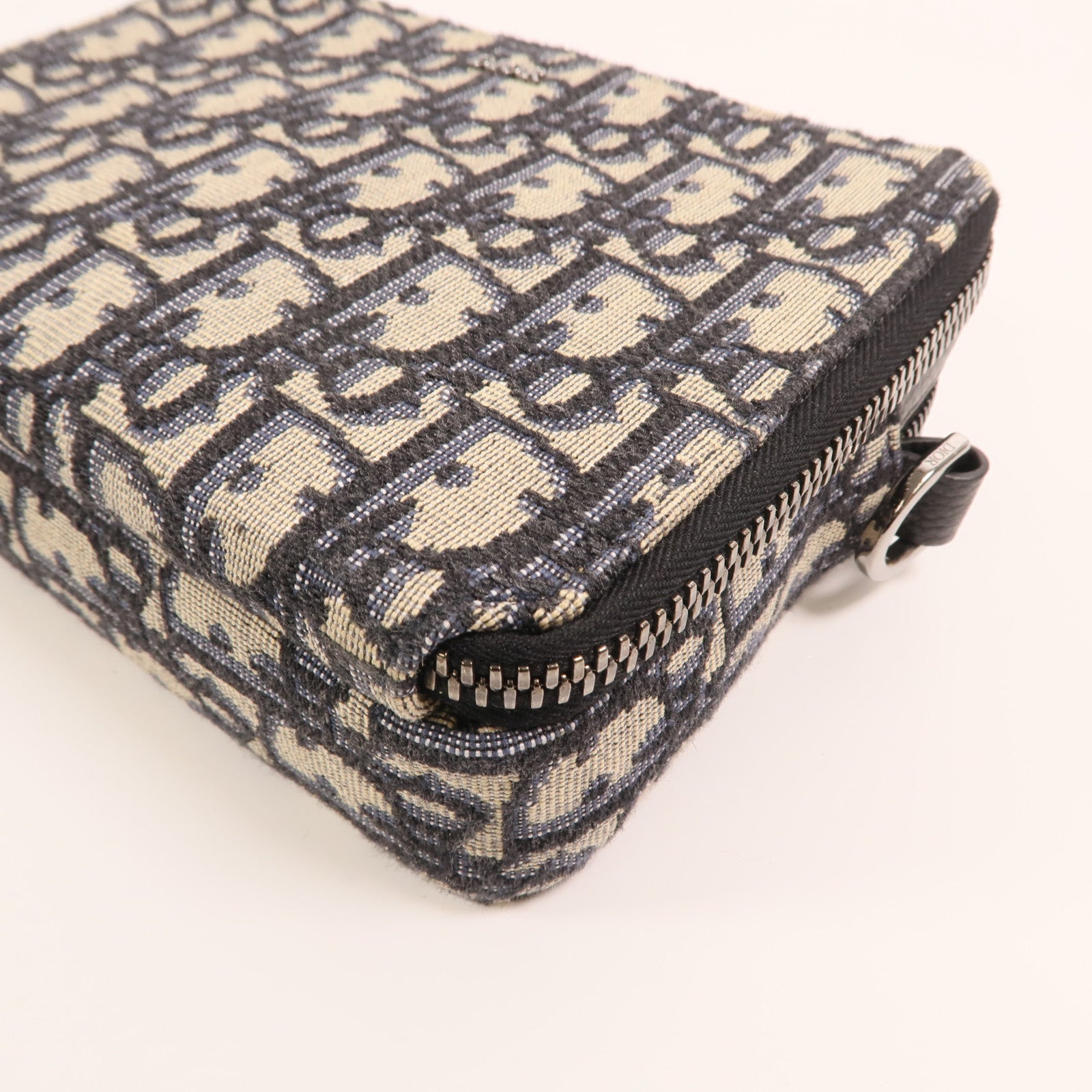 Dior 帆布Oblique Zipped Pouch With Strap銀扣肩背袋