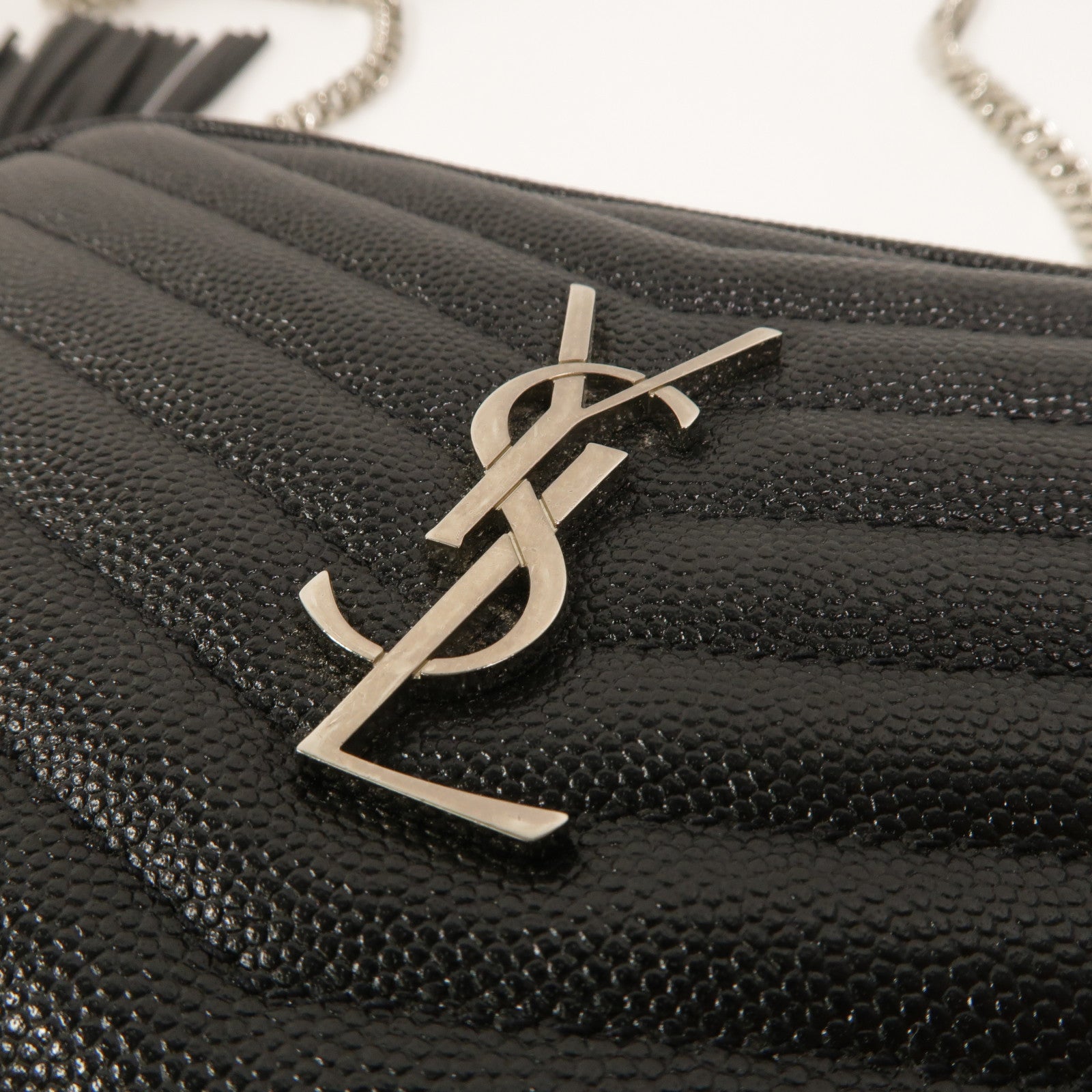 SAINT LAURENT 牛皮皮革Lou Mini鏈帶肩背袋