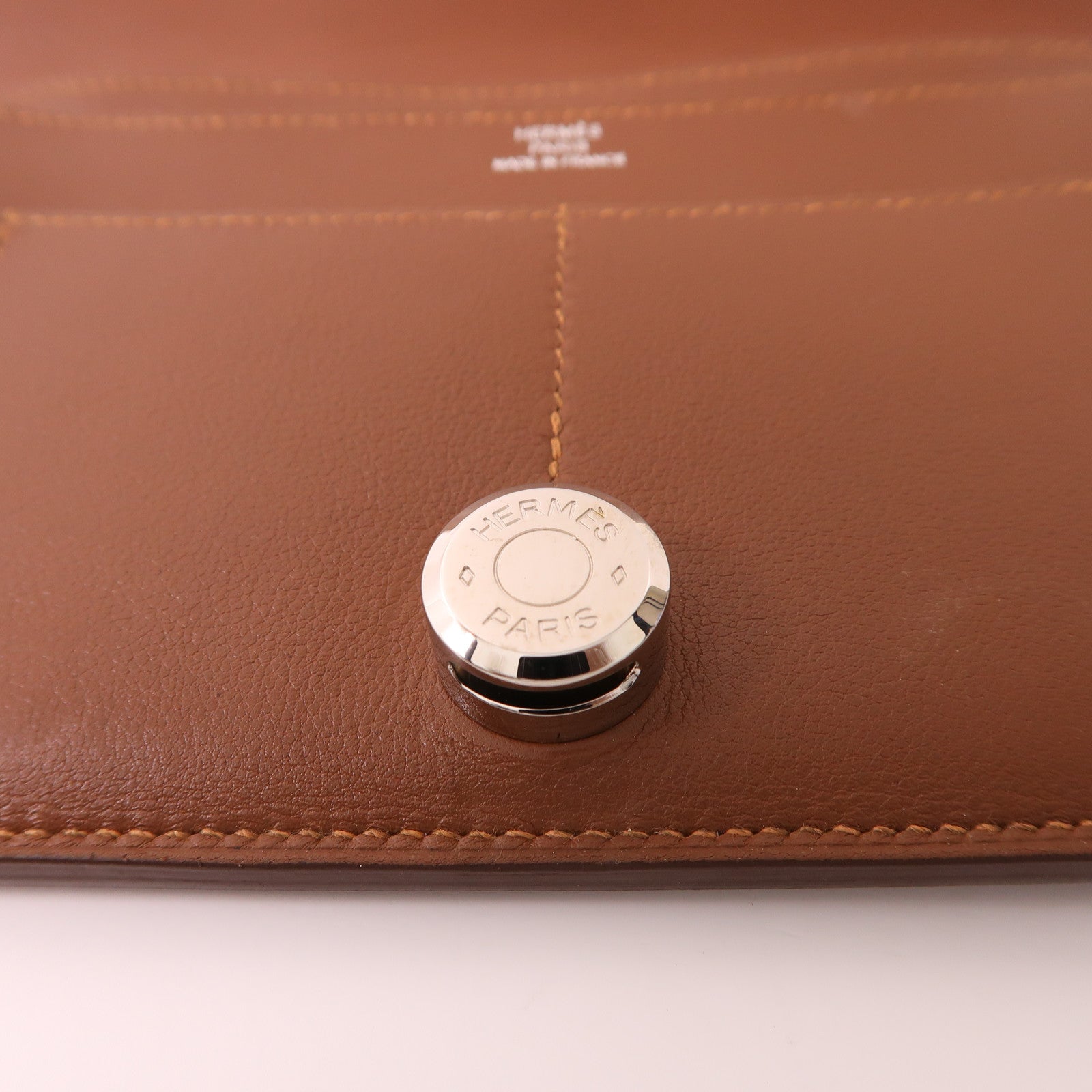 HERMES Swift皮革Dogon GM銀扣長錢包Gold