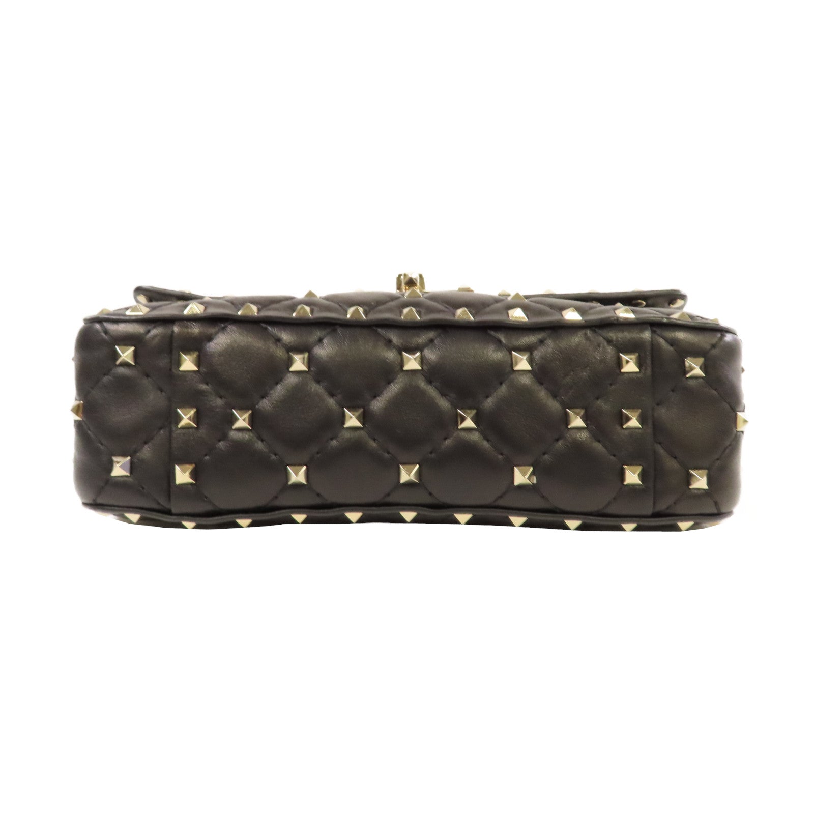 Valentino 皮革2 Way Shoulder金扣手挽肩背兩用袋黑色