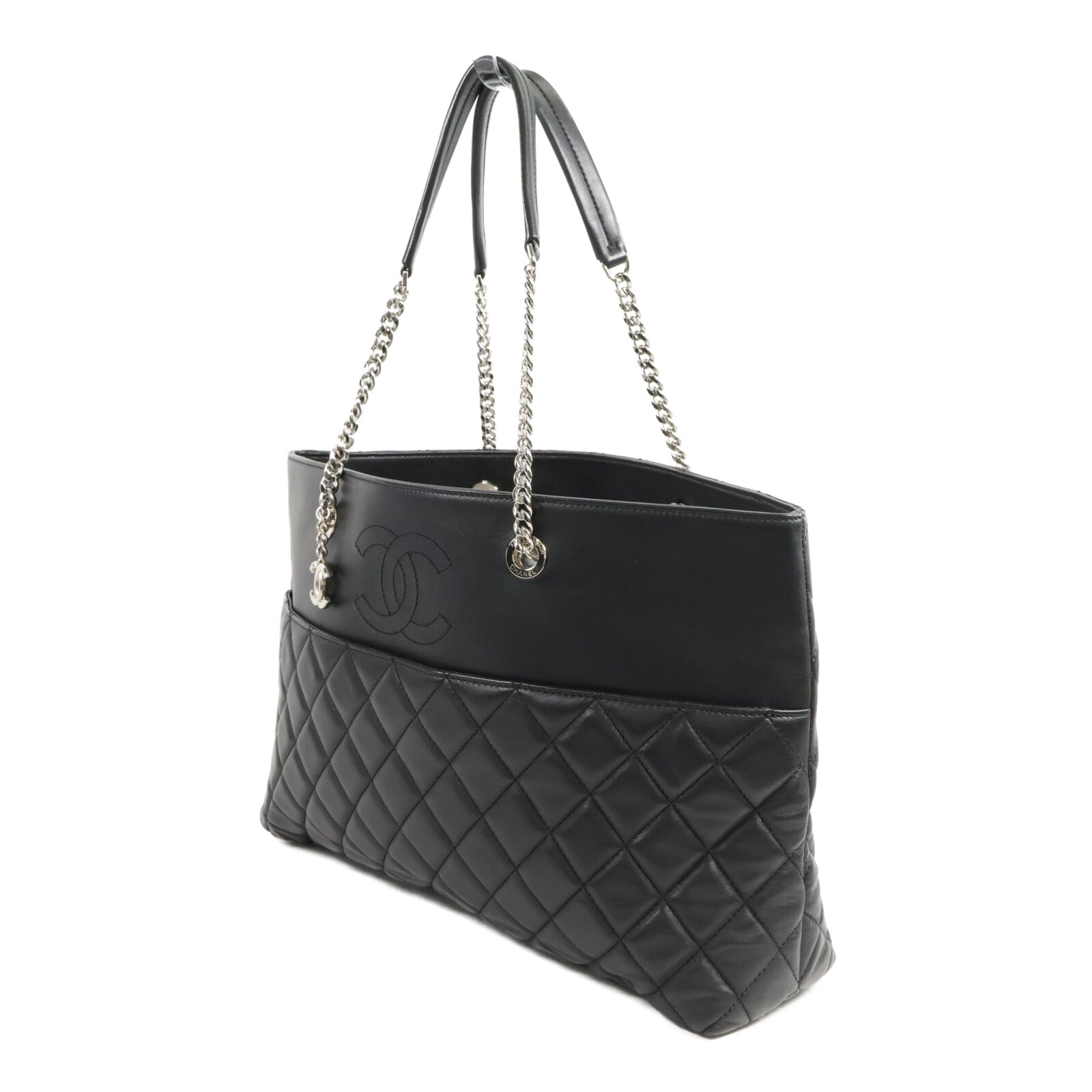 CHANEL 羊皮皮革Tote Bag鏈帶手挽袋