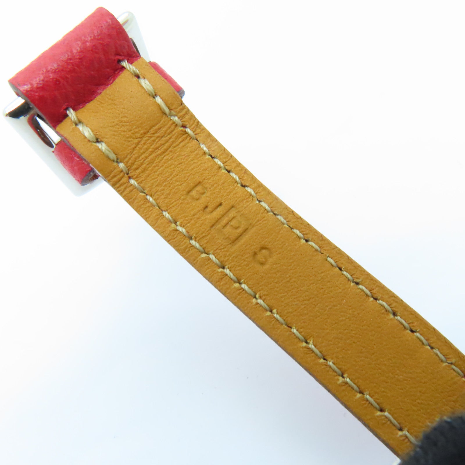 HERMES 【激減優惠】Epsom皮革Bracelet銀扣手鐲白色/紅色