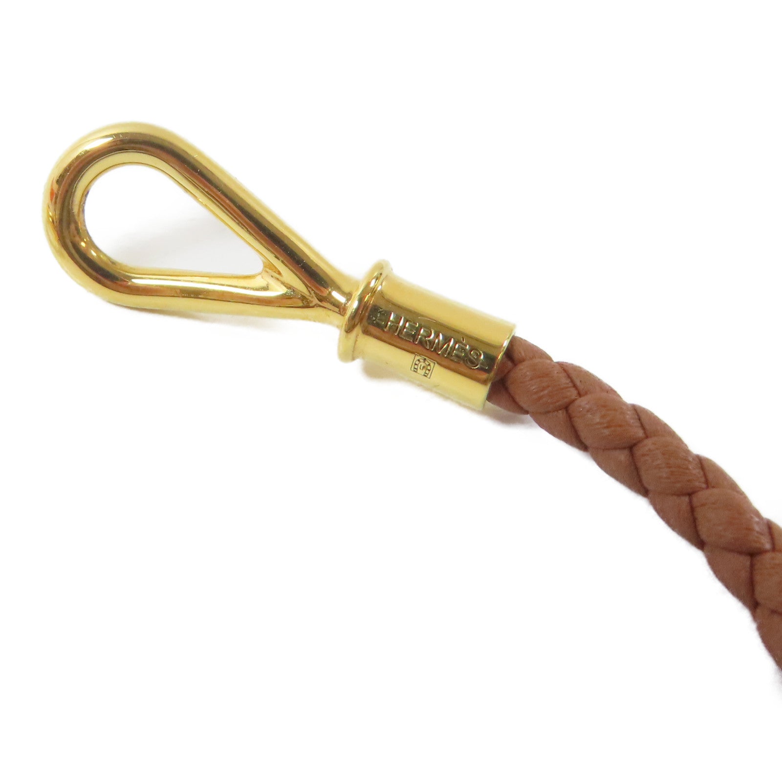 HERMES 皮革Jumbo H Bracelet金扣手鐲Gold/金色/經典駝色#14.5cm