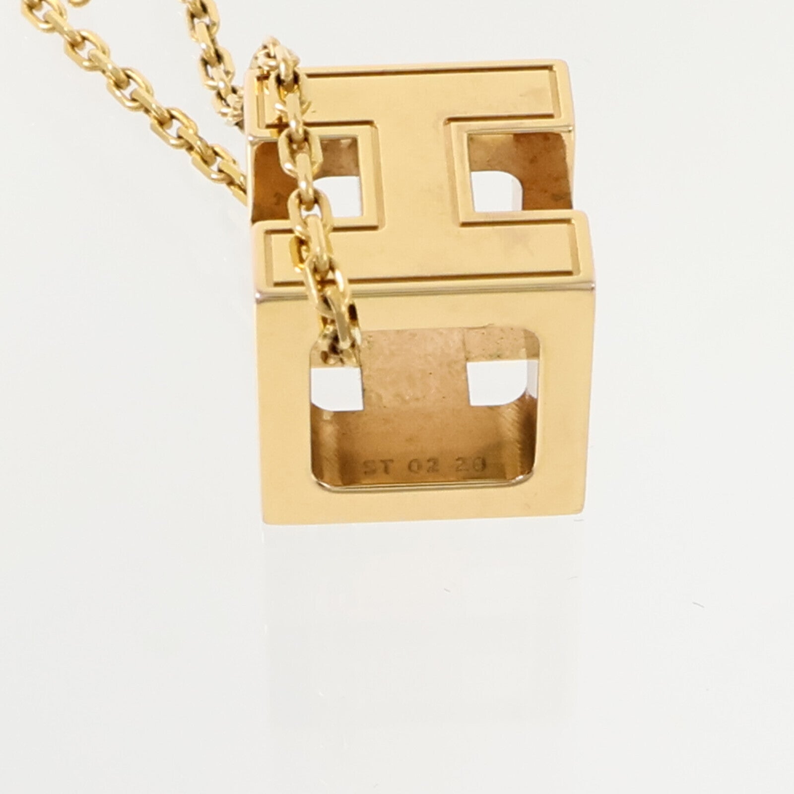 HERMES 金屬/琺瑯Cube d'H項鏈Etoupe