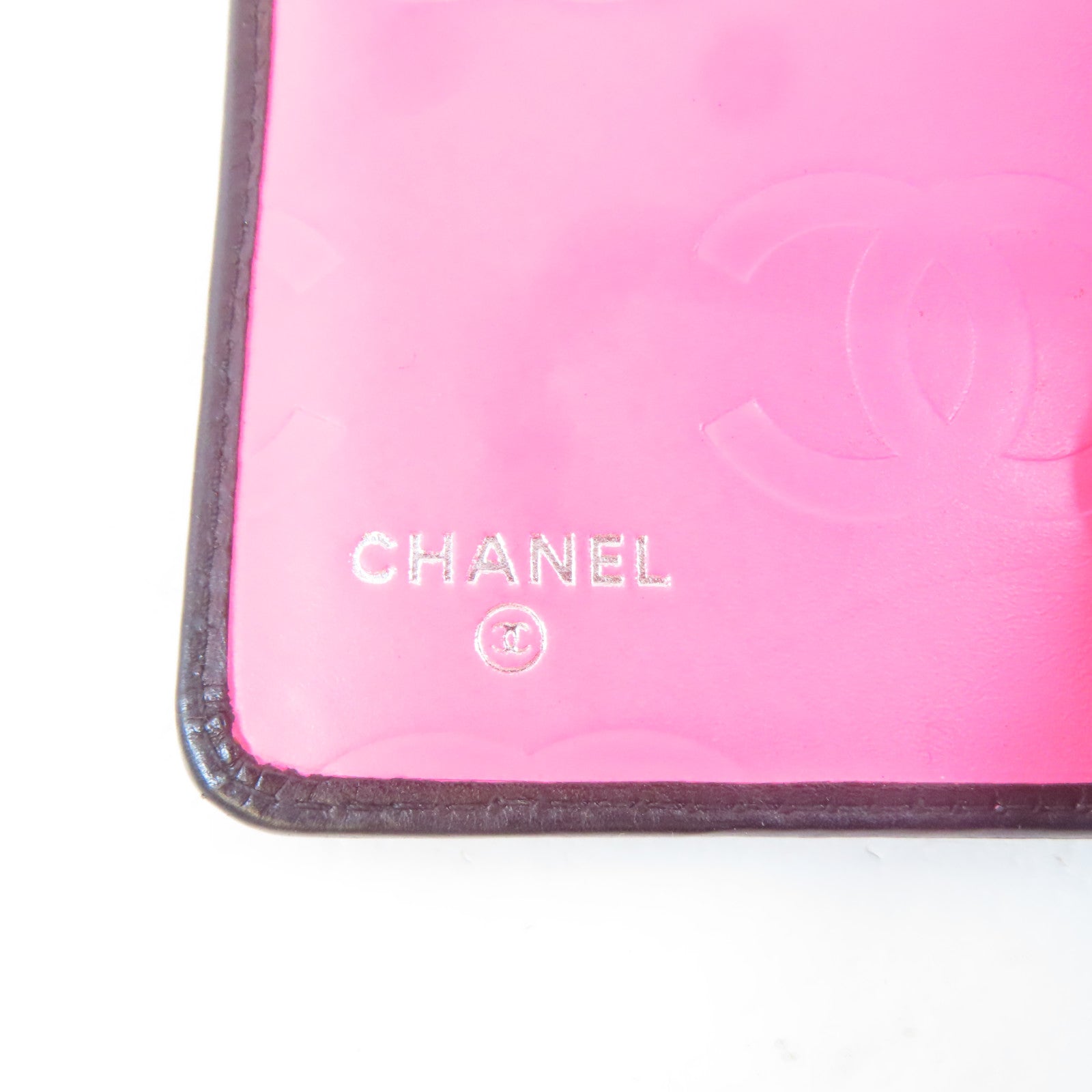 CHANEL 菱格牛皮皮革Cambon Bifold Wallet銀扣錢包黑色
