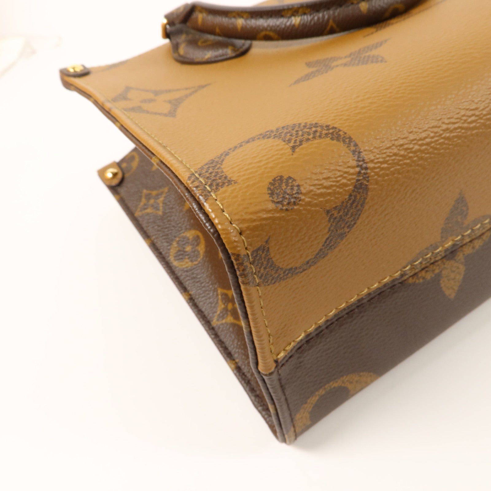 LOUIS VUITTON Monogram Giant OnTheGo PM金扣手挽肩背兩用袋棕色