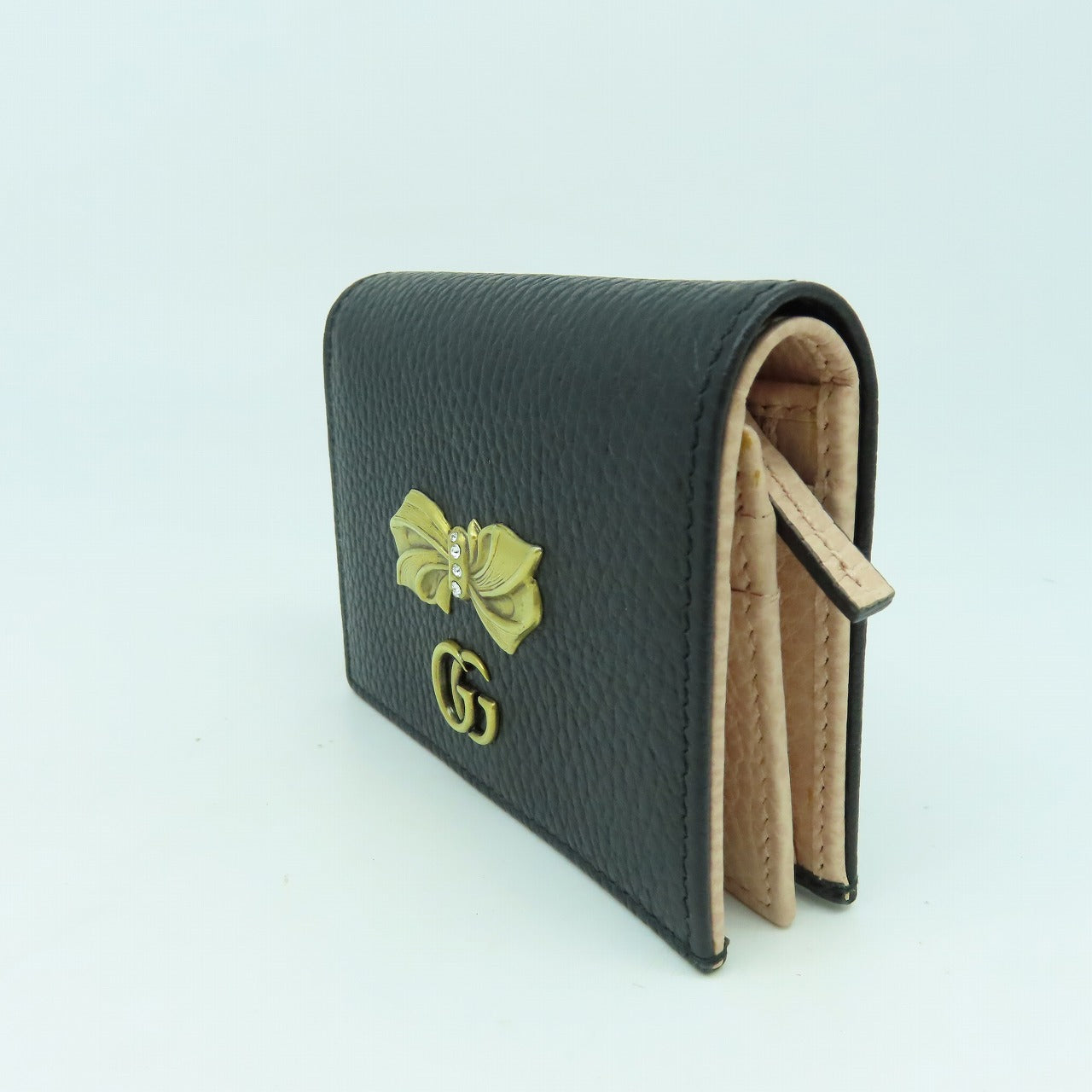 GUCCI 牛皮皮革Wallet金扣錢包黑色