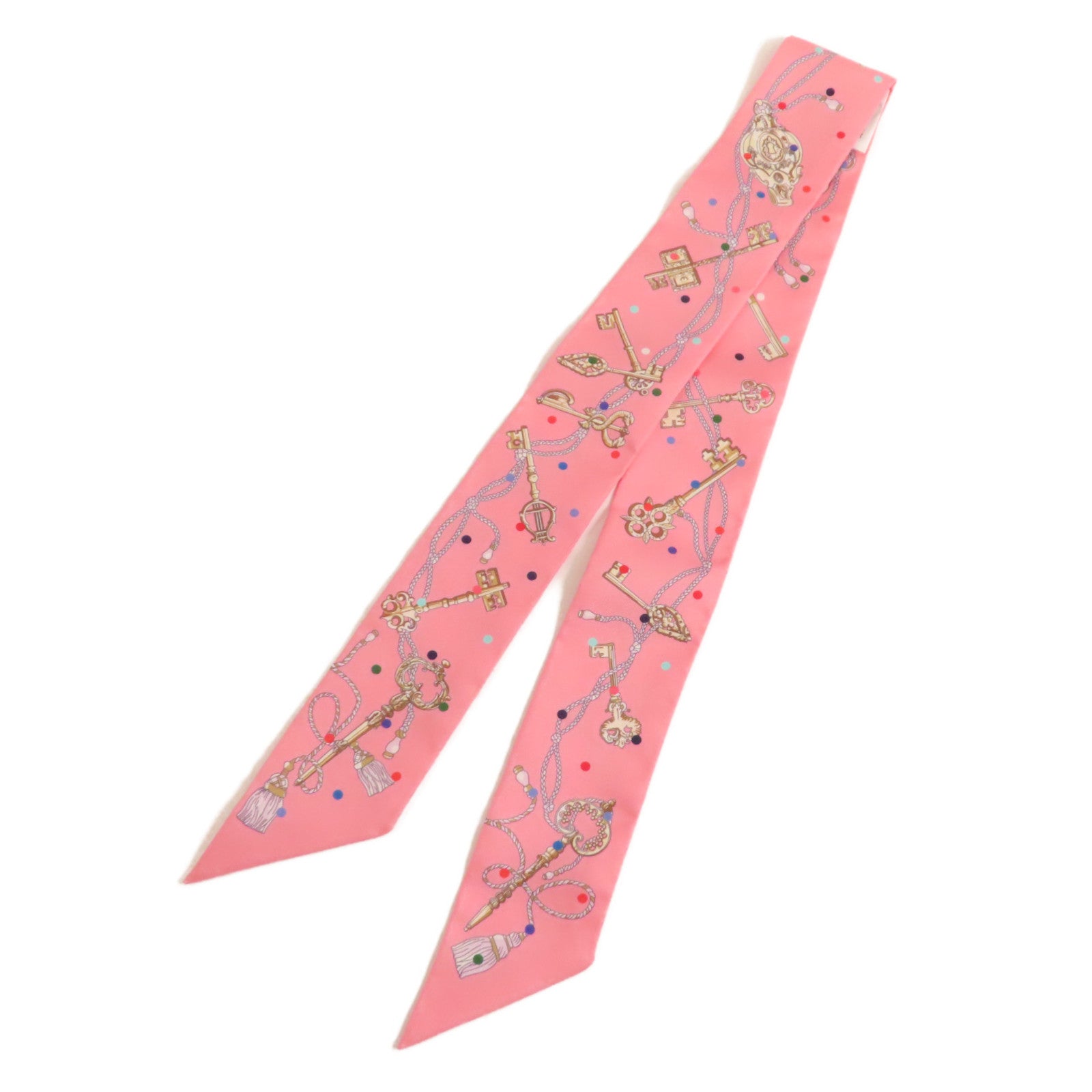 HERMES Twilly Scarf Scarves Silk Pink