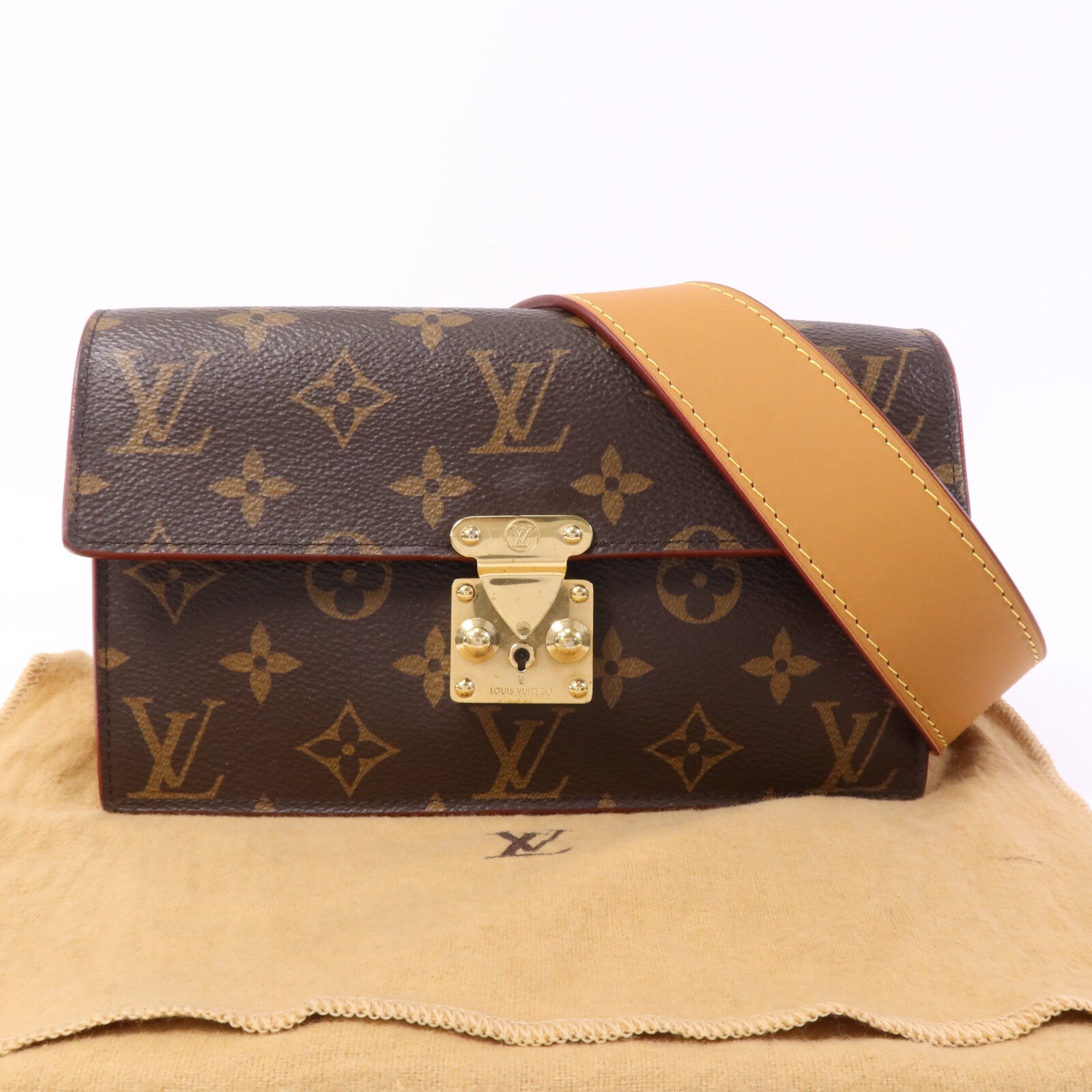 LOUIS VUITTON MonogramS Lock Belt Pouch PM金扣腰包