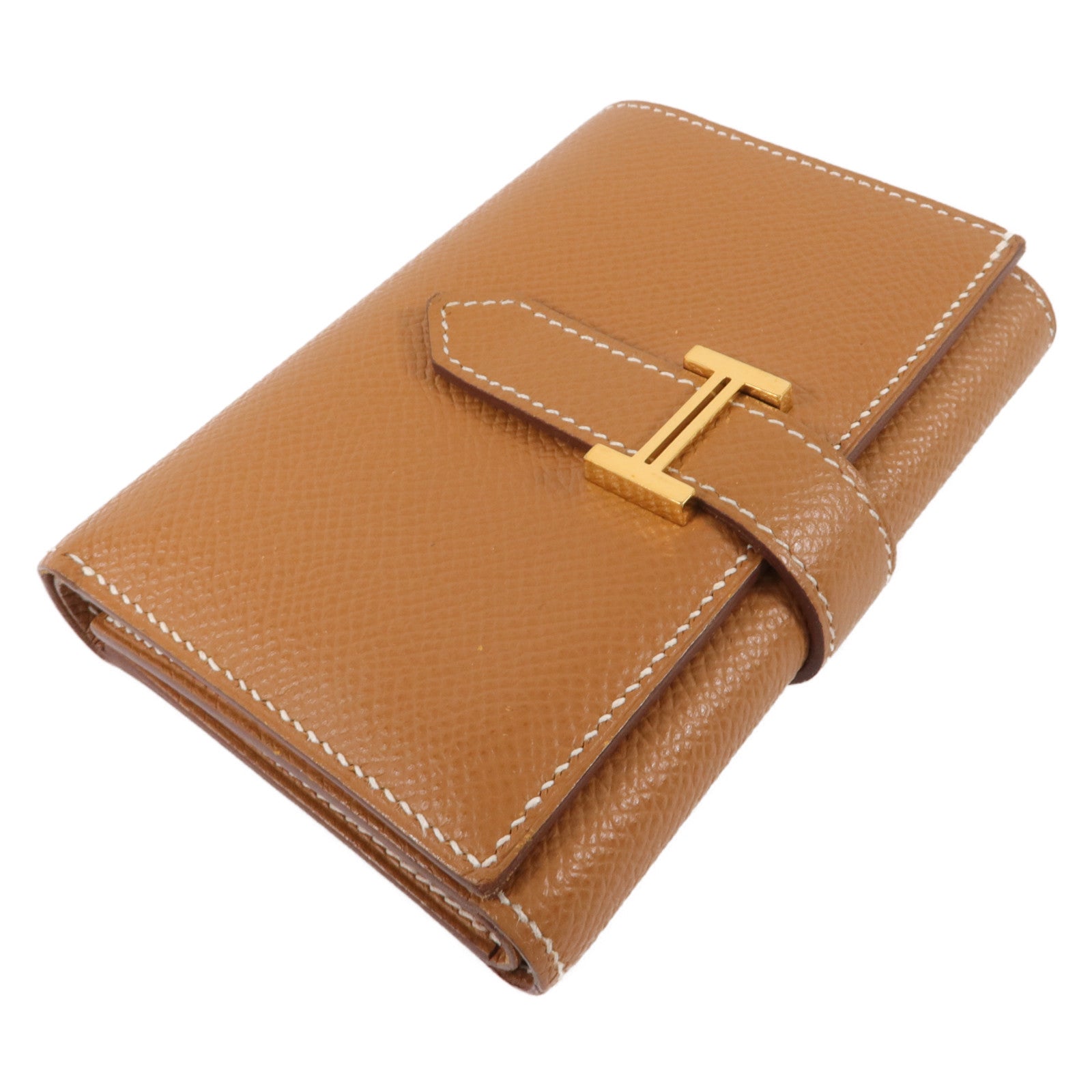 HERMES Epsom皮革Bearn Wallet錢包Gold