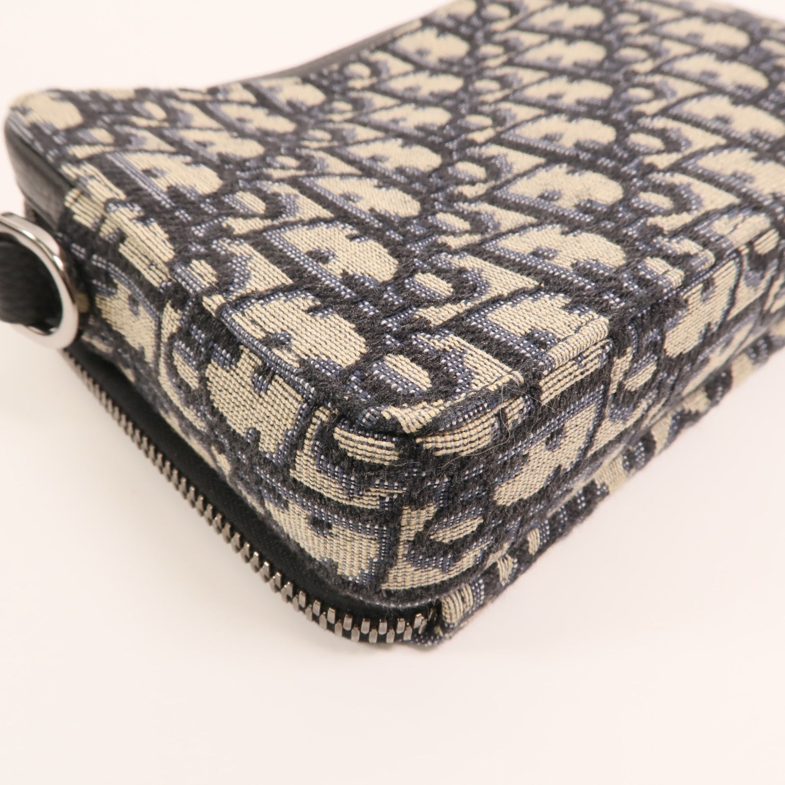 Dior 帆布Oblique Zipped Pouch With Strap銀扣肩背袋