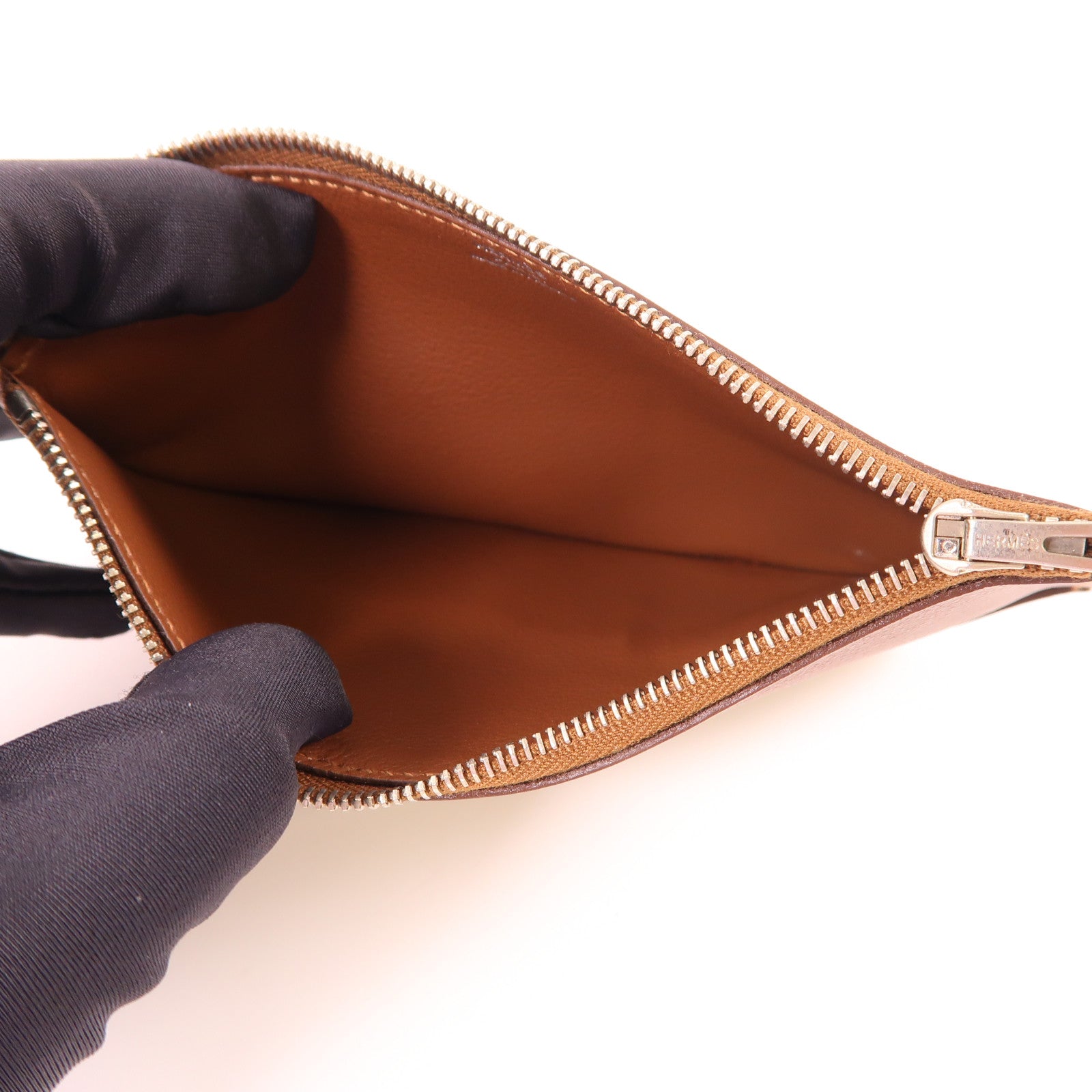 HERMES Swift皮革Dogon GM銀扣長錢包Gold