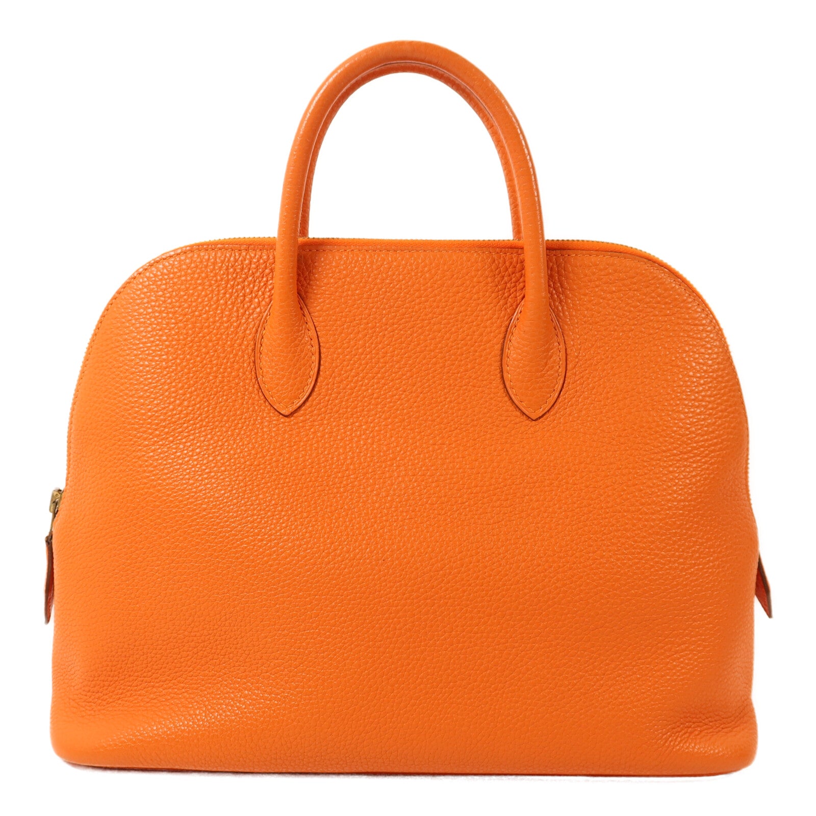 HERMES Clemence皮革Bolide 1923金扣手挽袋Orange