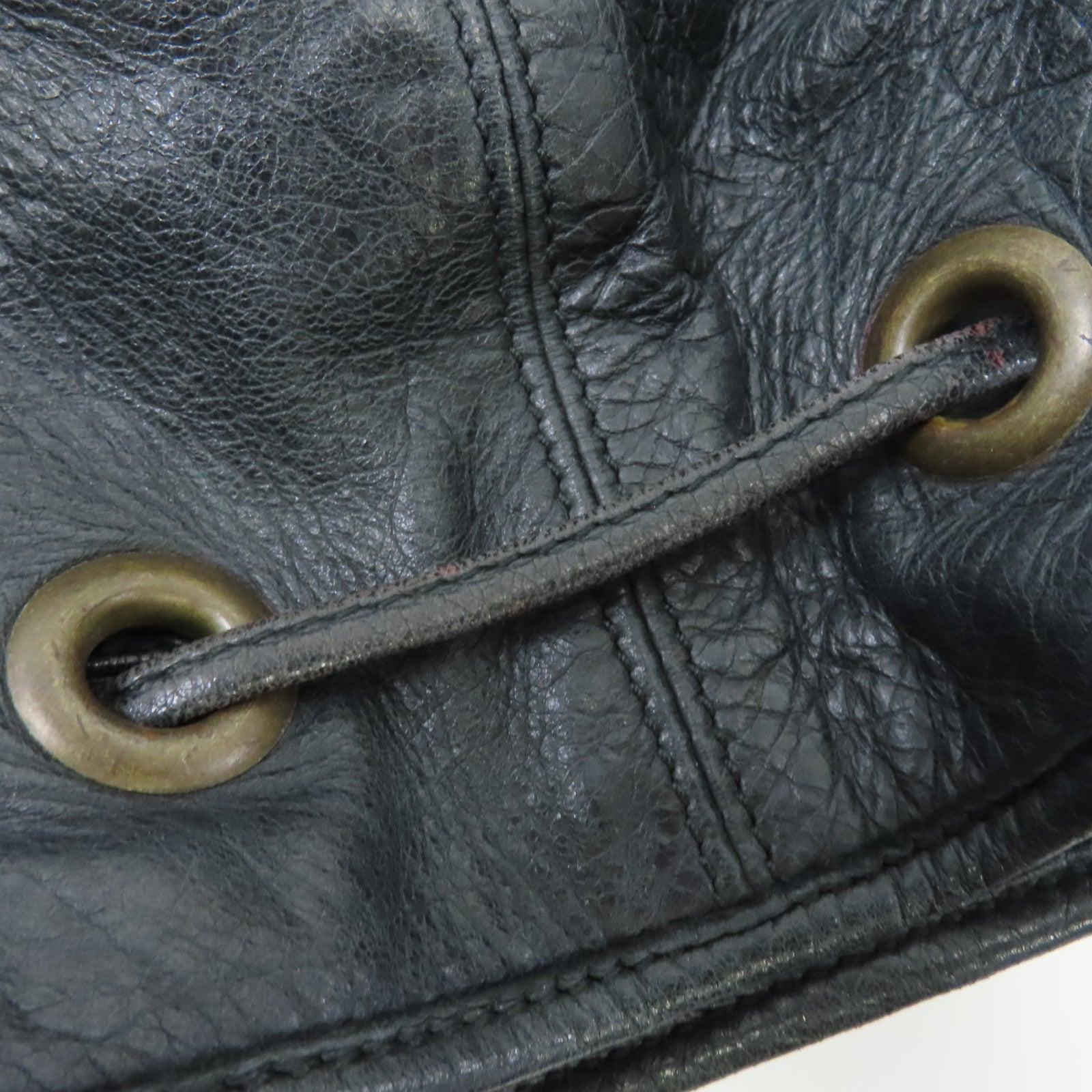 BALENCIAGA 皮革2 Way Shoulder金扣手挽肩背兩用袋深灰色