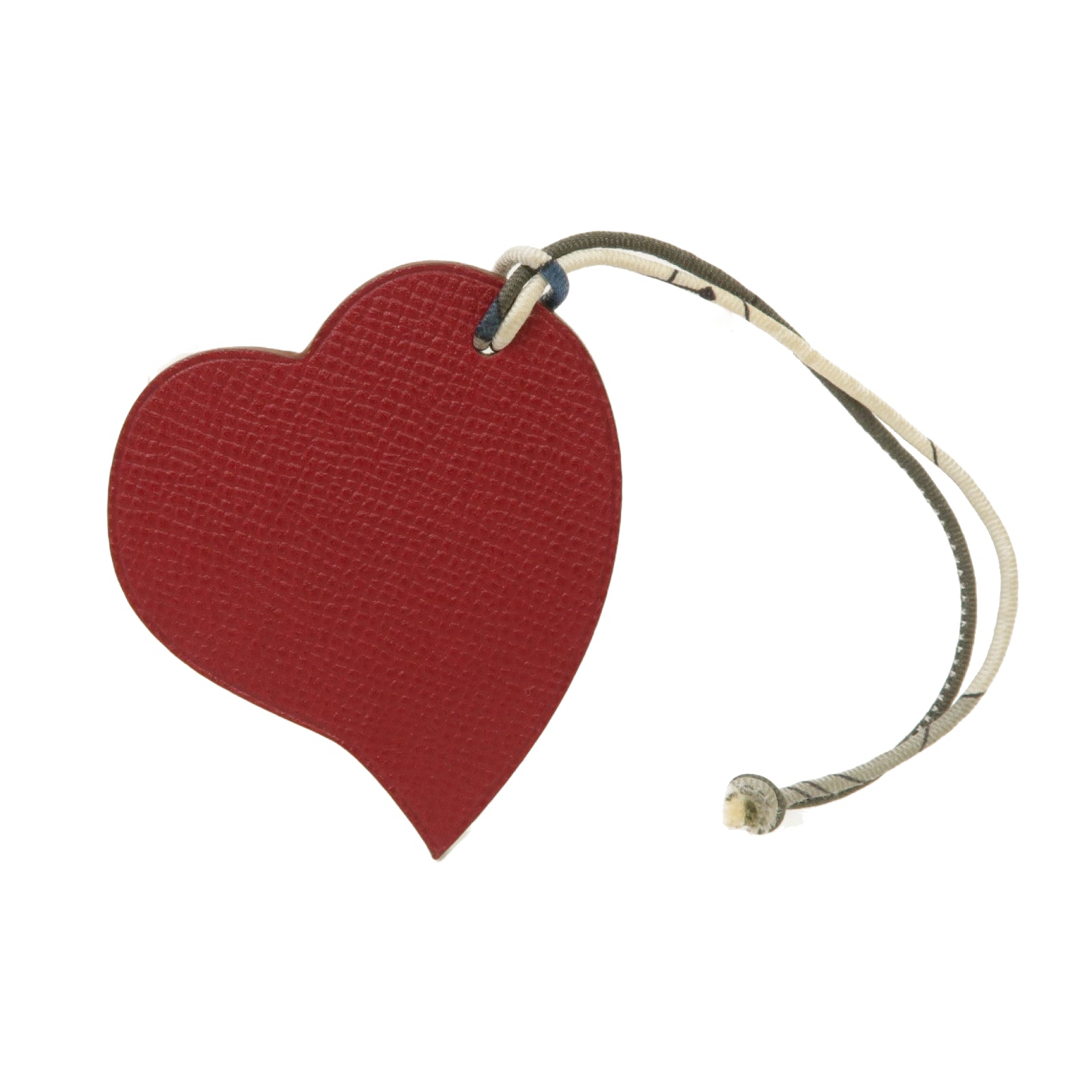 HERMES Epsom皮革Petit H Heart Charm掛飾Rouge Grenat石榴紅色/Olive橄欖綠色