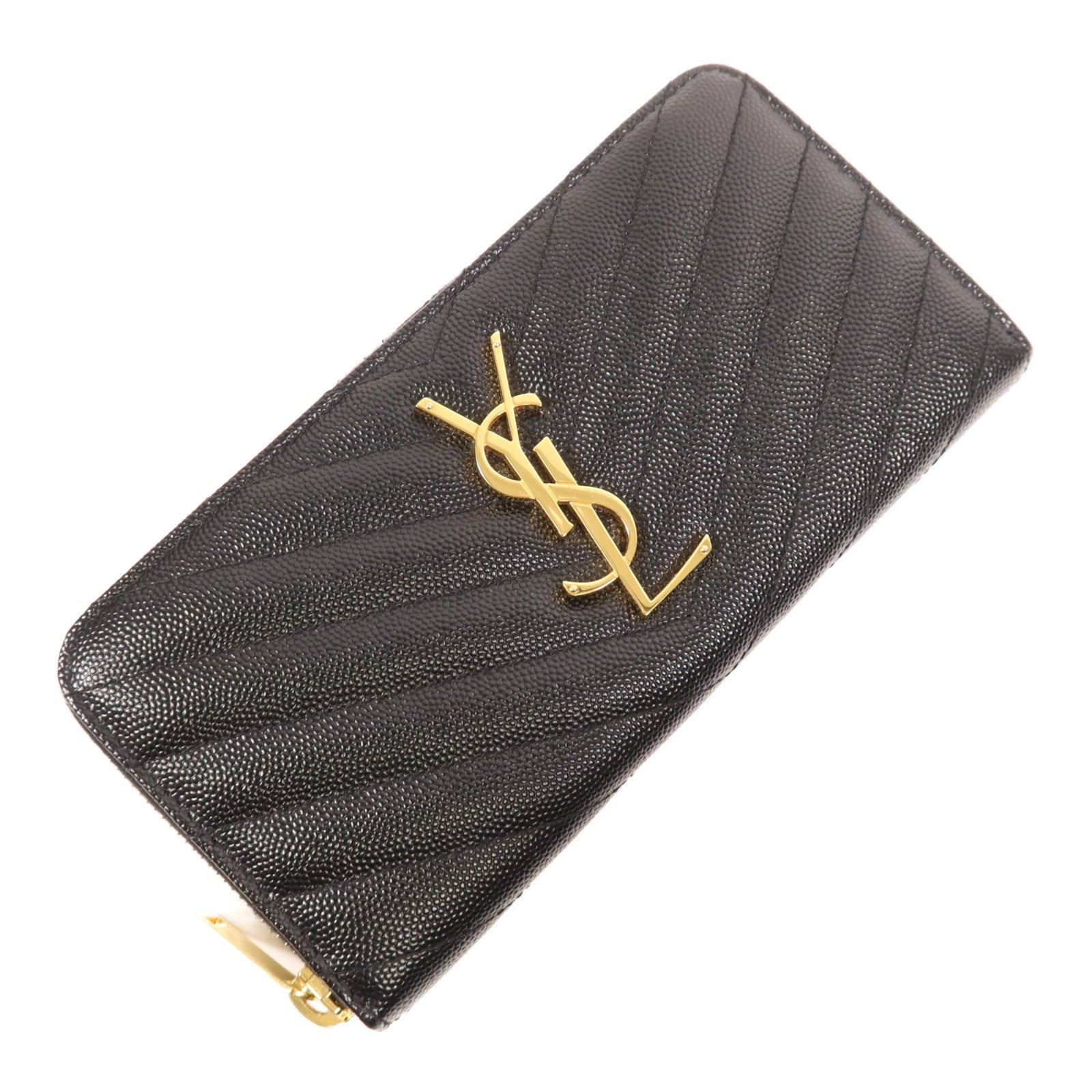 SAINT LAURENT 牛皮皮革Long Wallet金扣長錢包