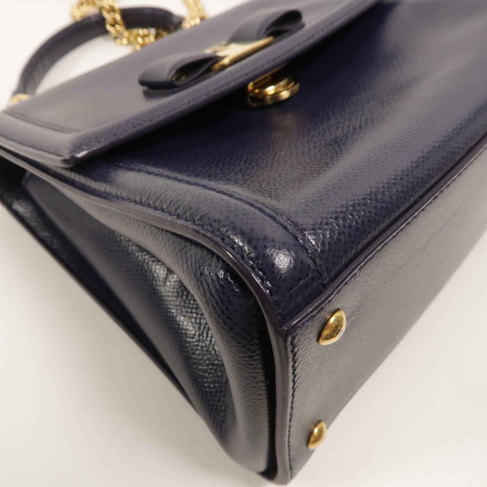Salvatore Ferragamo 牛皮皮革2 Way Shoulder鏈帶手挽肩背兩用袋