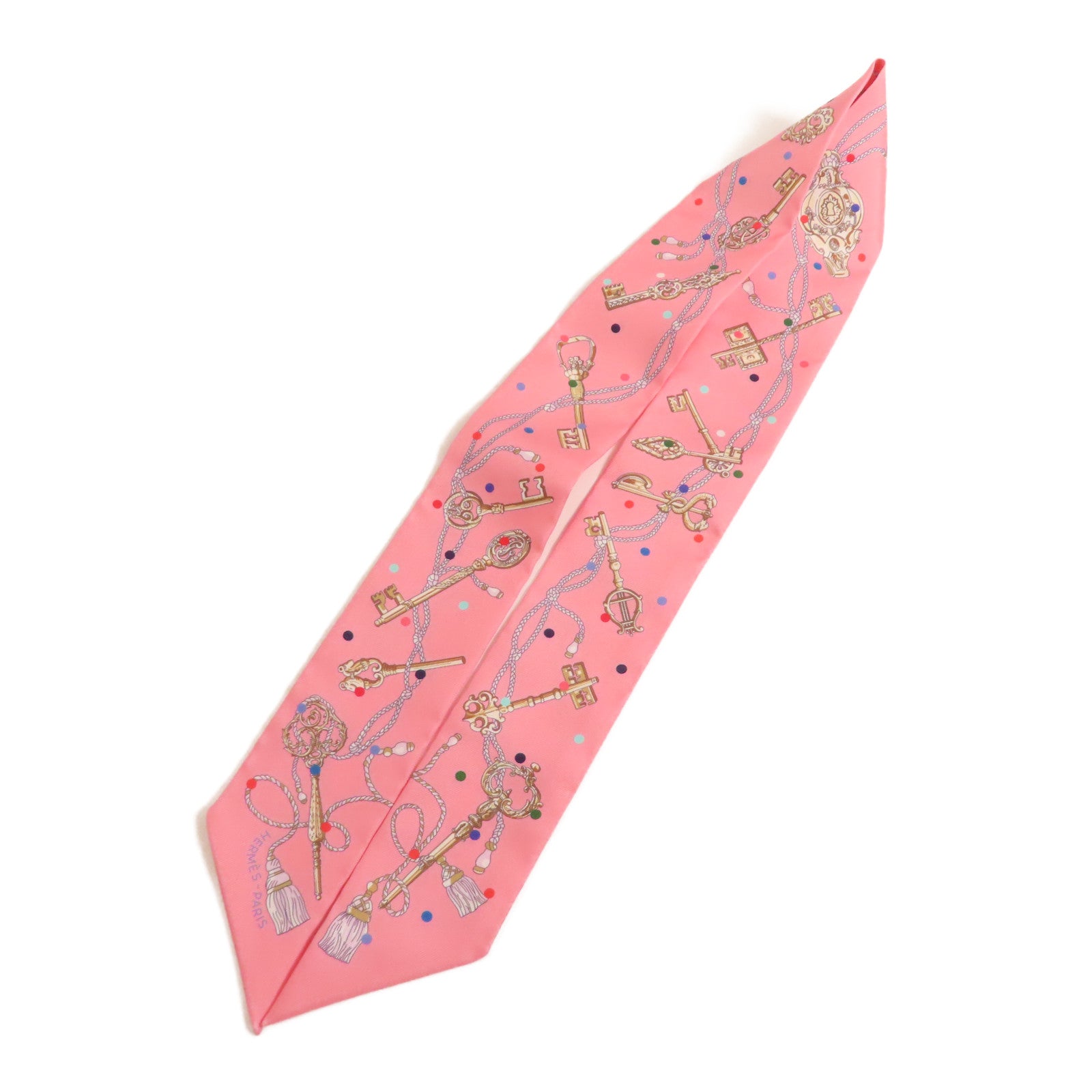 HERMES Twilly Scarf Scarves Silk Pink