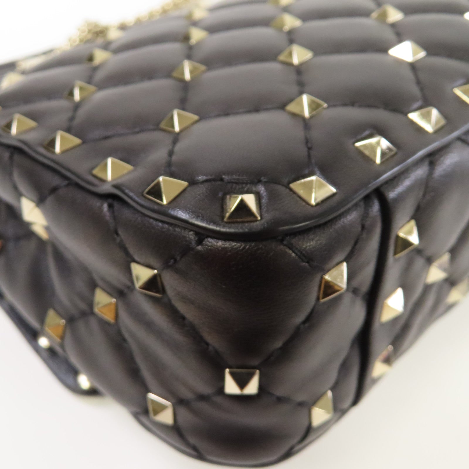 Valentino 皮革2 Way Shoulder金扣手挽肩背兩用袋黑色