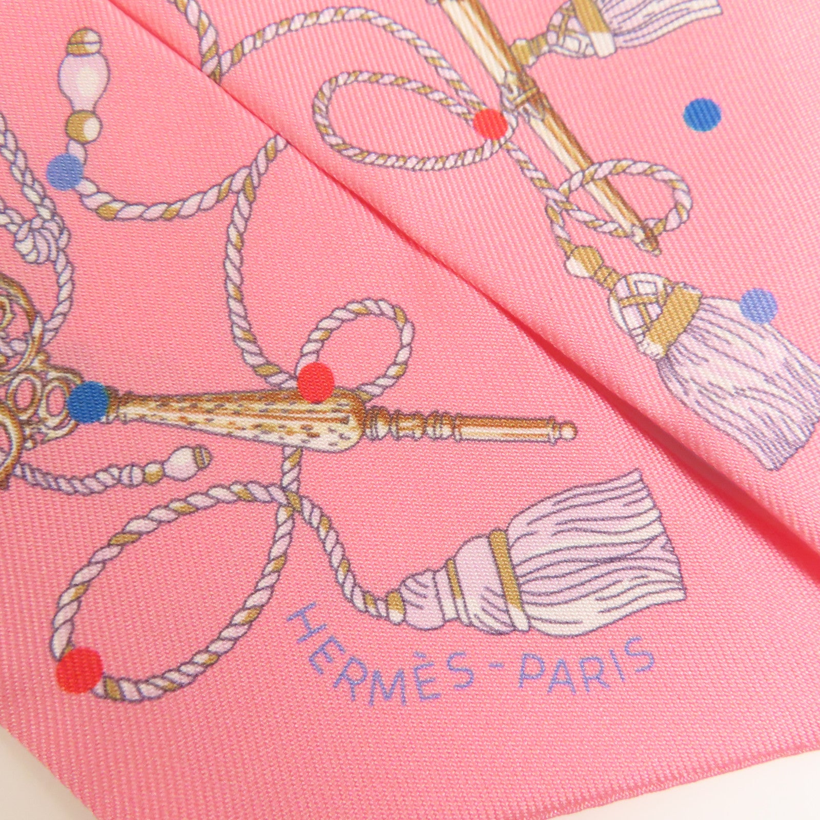 HERMES Twilly Scarf Scarves Silk Pink