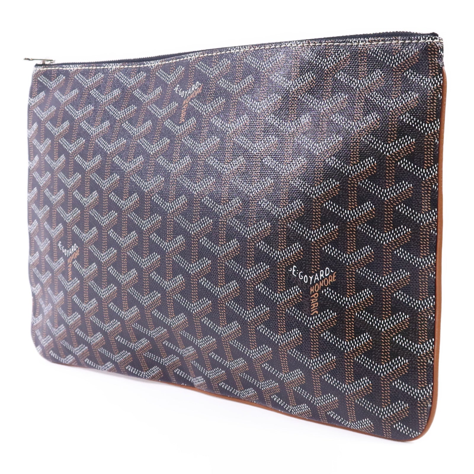 GOYARD 塗層帆布Pouch銀扣手拿包