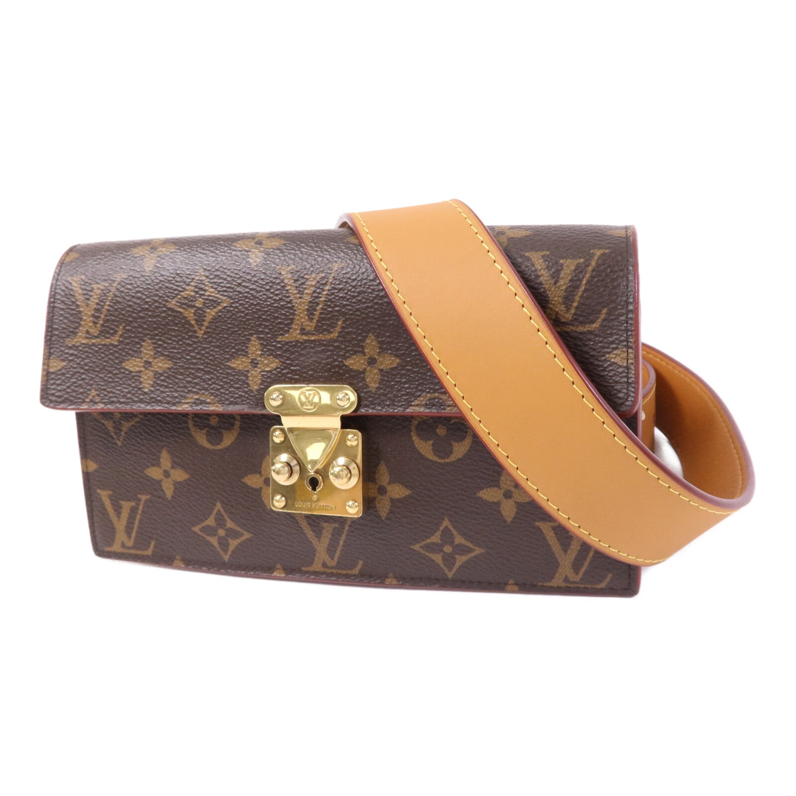 LOUIS VUITTON MonogramS Lock Belt Pouch PM金扣腰包
