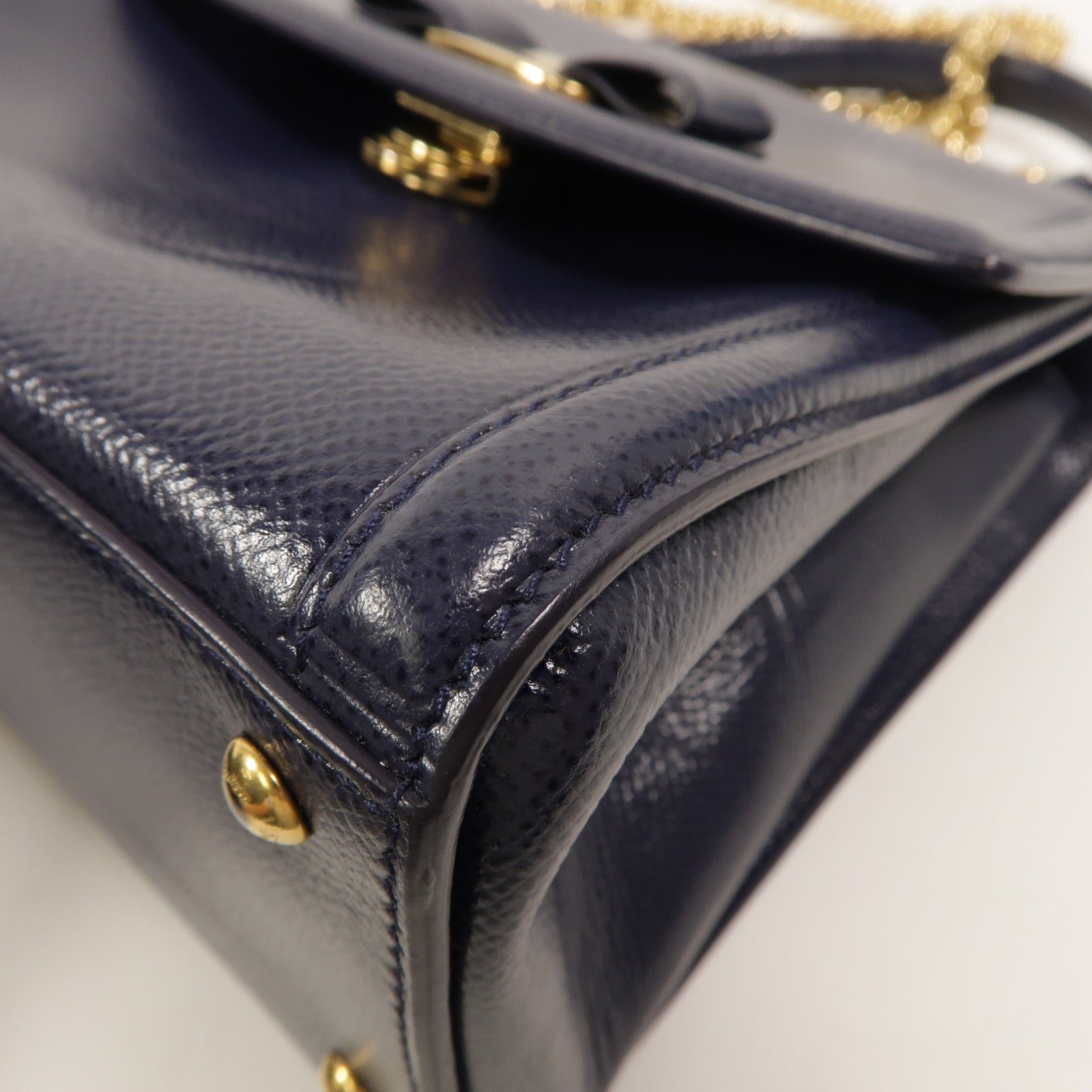 Salvatore Ferragamo 牛皮皮革2 Way Shoulder鏈帶手挽肩背兩用袋