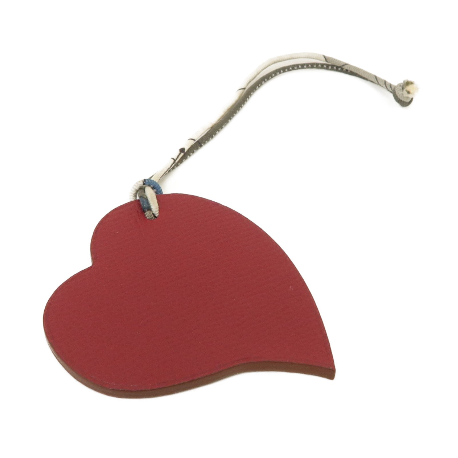 HERMES Epsom皮革Petit H Heart Charm掛飾Rouge Grenat石榴紅色/Olive橄欖綠色