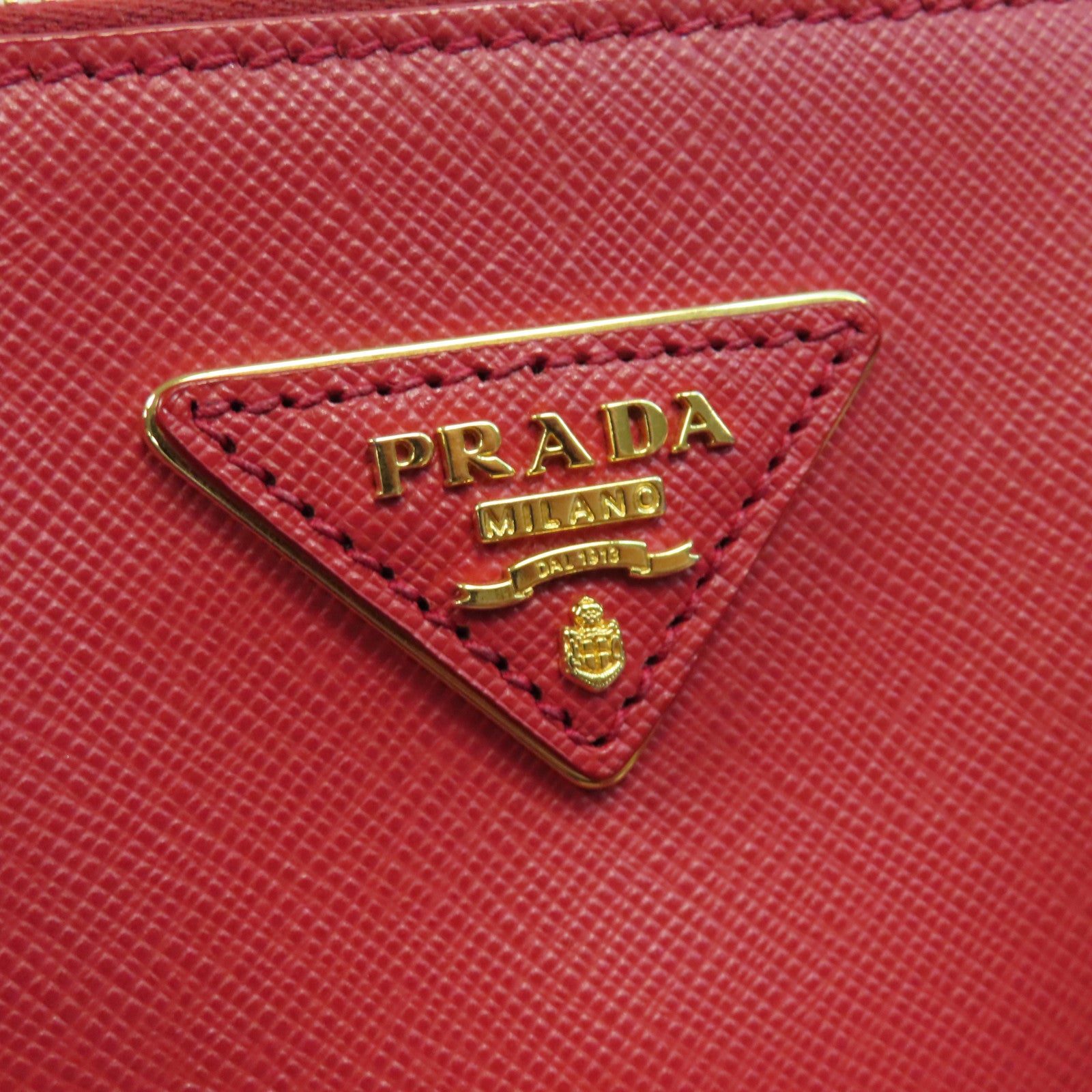 PRADA 皮革2 Way Shoulder金扣手挽肩背兩用袋紅色