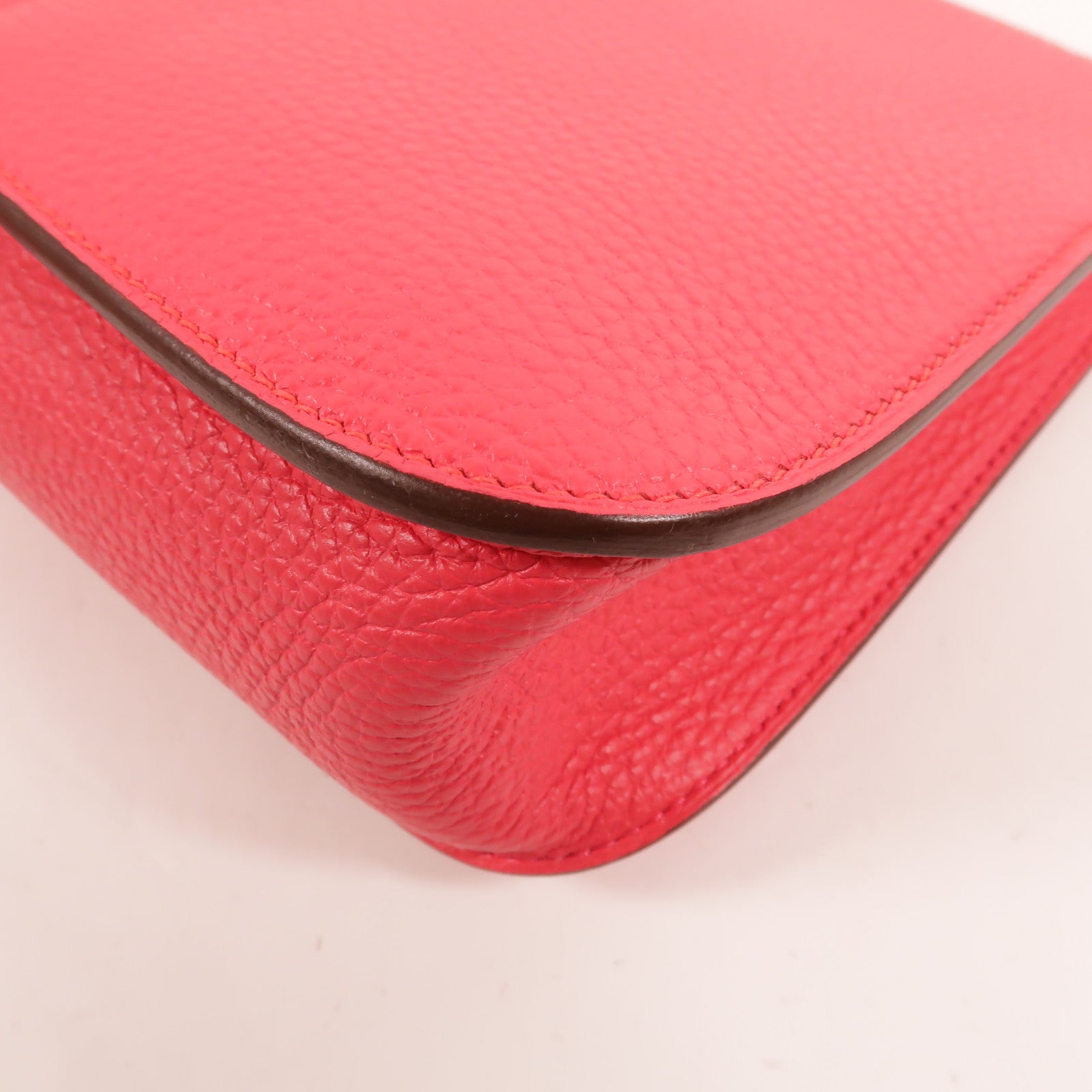 HERMES Clemence皮革Halzan 25手挽肩背兩用袋Rose Extreme