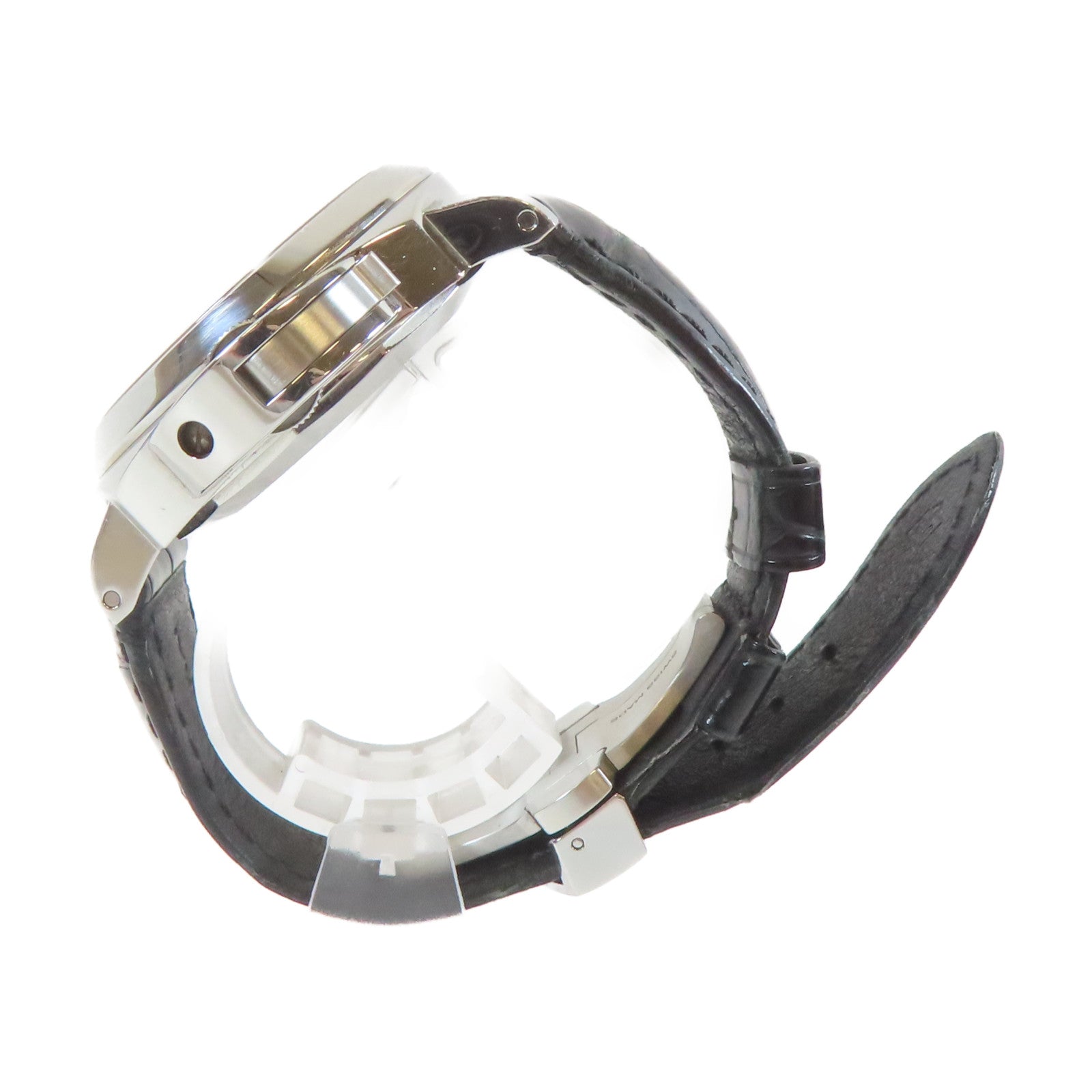 PANERAI 不鏽鋼/皮革帯Luminor Power Reserve自動機芯手錶黑色#16cm