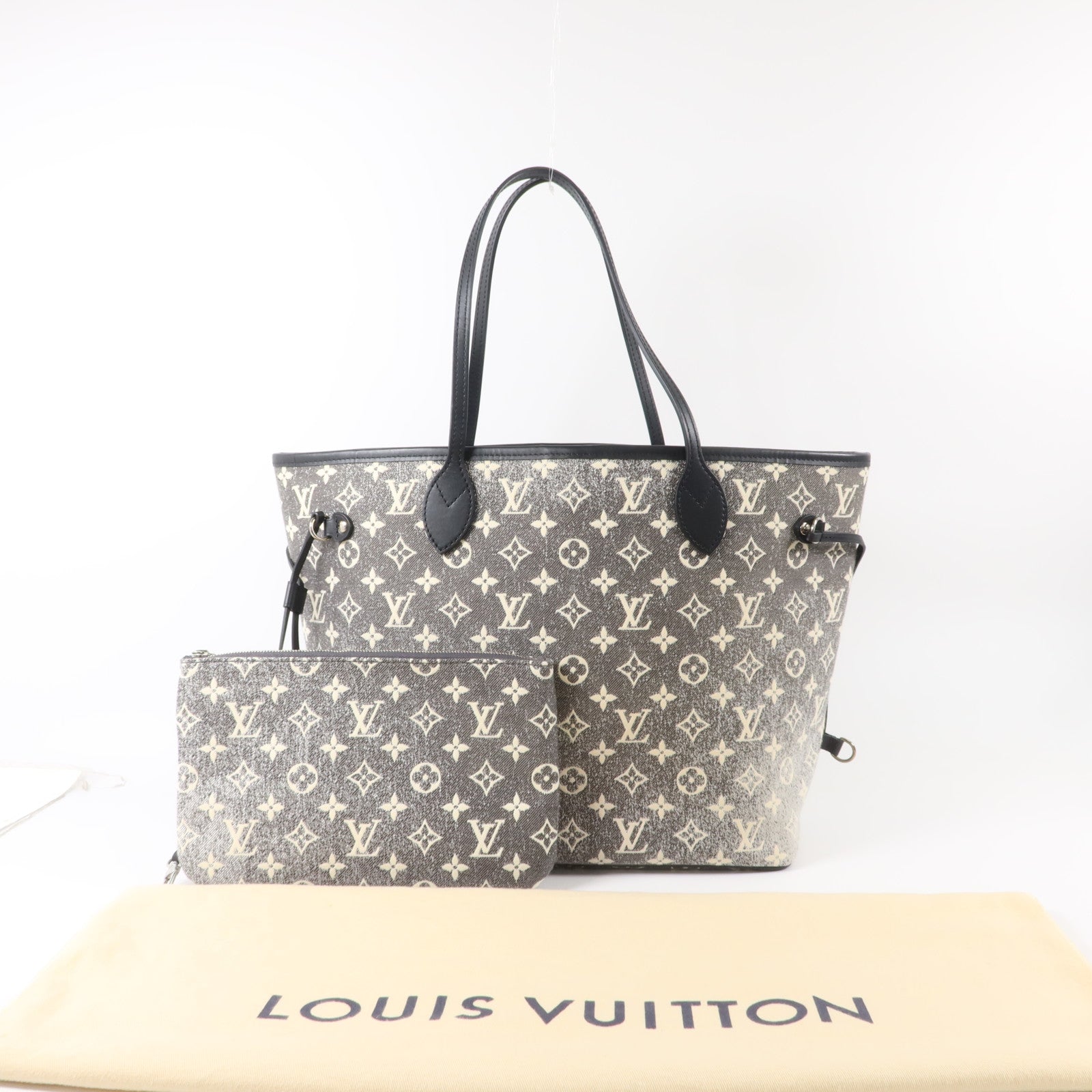 LOUIS VUITTON Monogram Denim Neverfull MM手挽袋