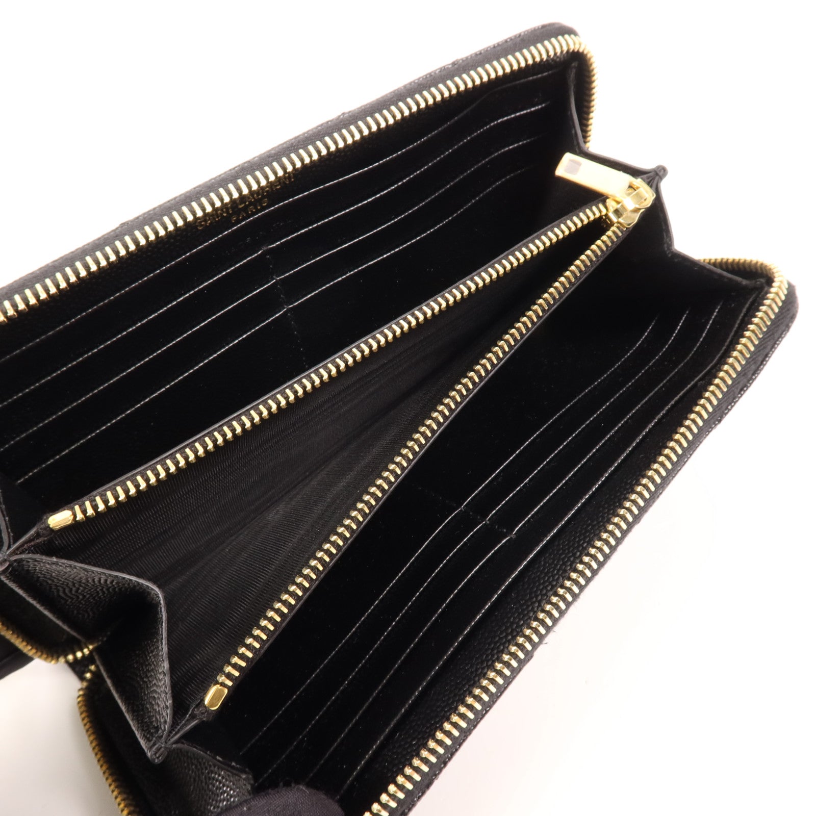 SAINT LAURENT 牛皮皮革Long Wallet金扣長錢包