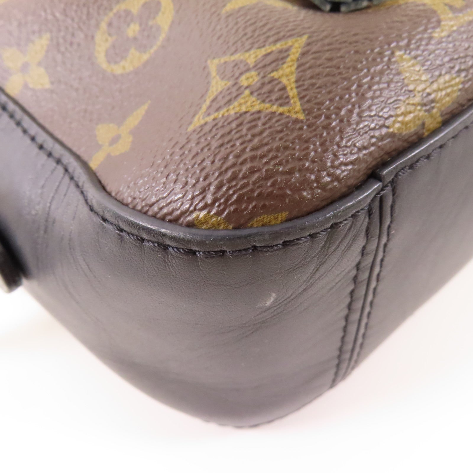 LOUIS VUITTON LV GHW Saintonge Shoulder Bag M43555 Monogram Brown/Black