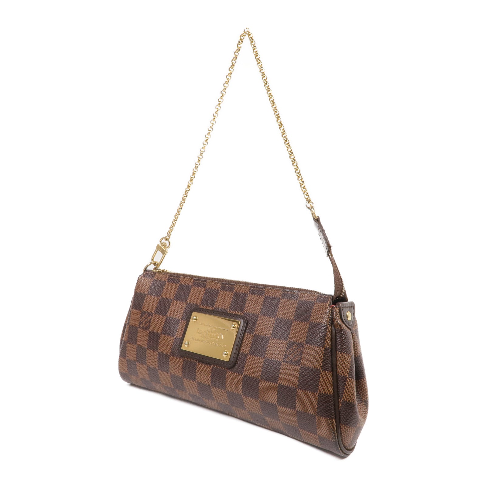LOUIS VUITTON Damier Eva金扣手挽肩背兩用袋棕色