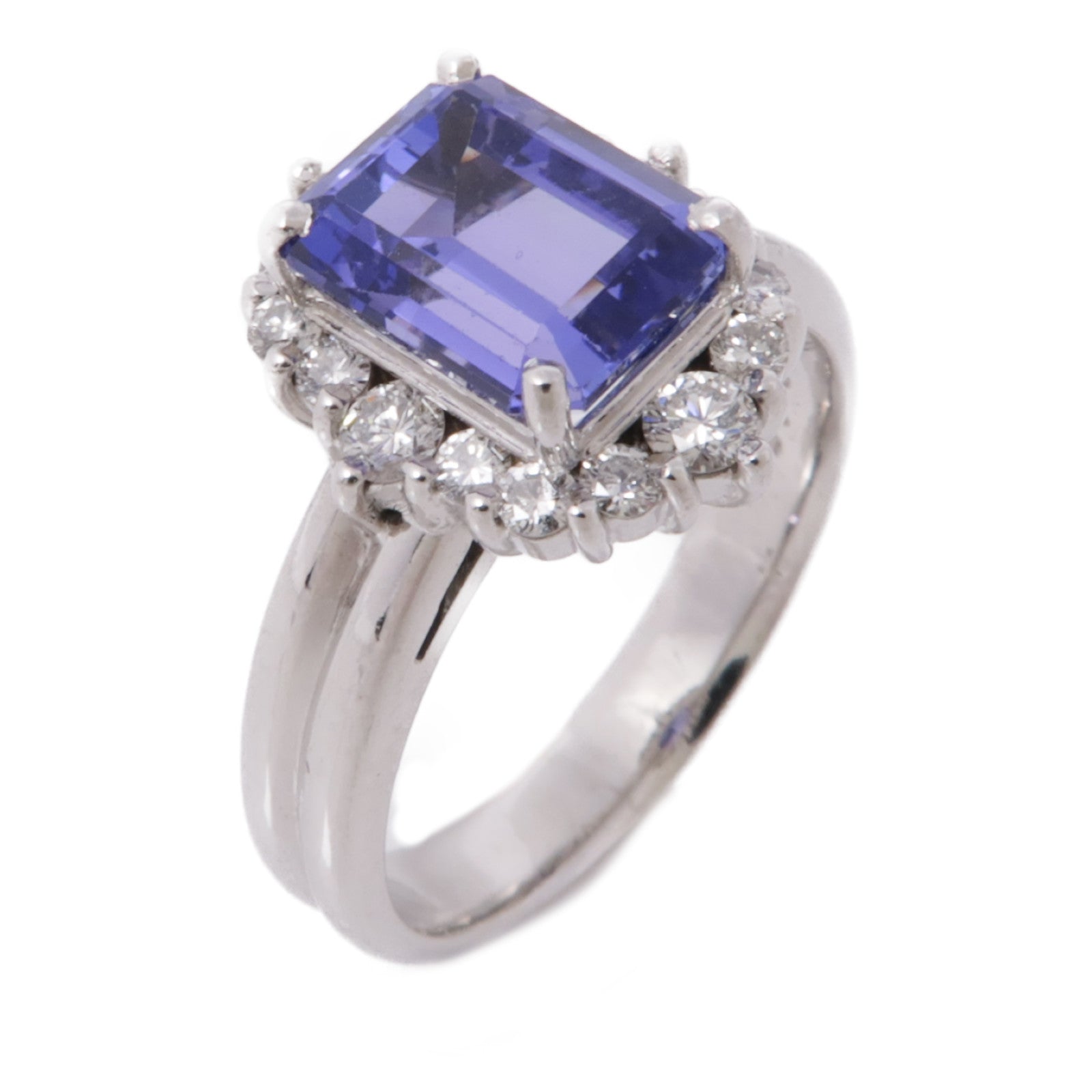 JEWELRY PT900鉑金Tanzanite Diamond Ring坦桑石/鑽石戒指US#7.25