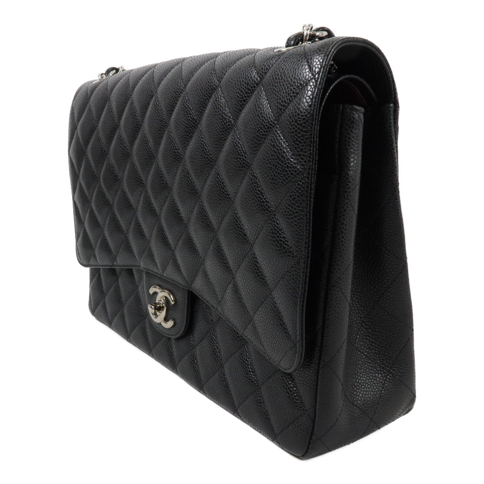 CHANEL 牛皮皮革Maxi Classic鏈帶肩背袋