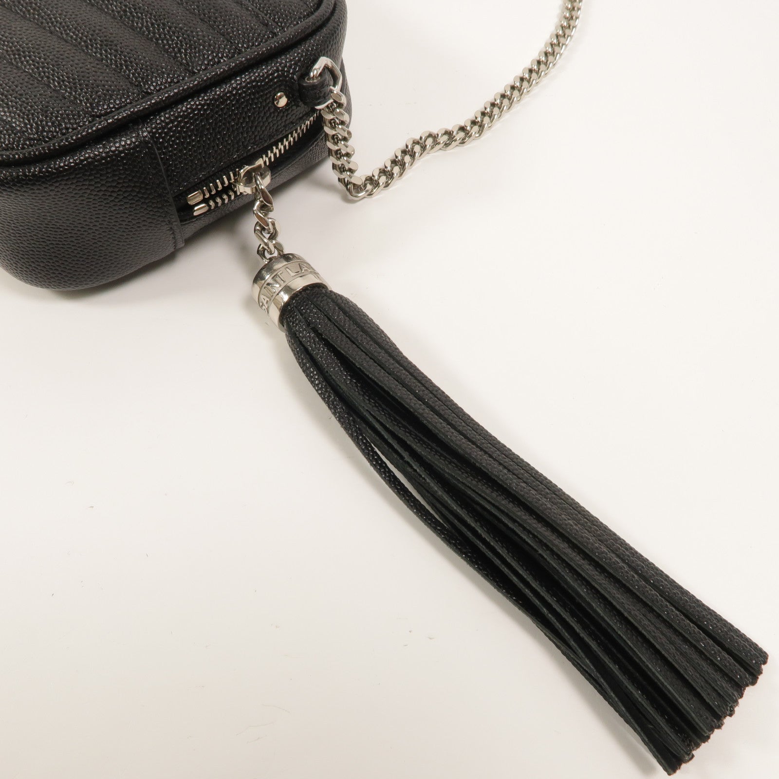 SAINT LAURENT 牛皮皮革Lou Mini鏈帶肩背袋