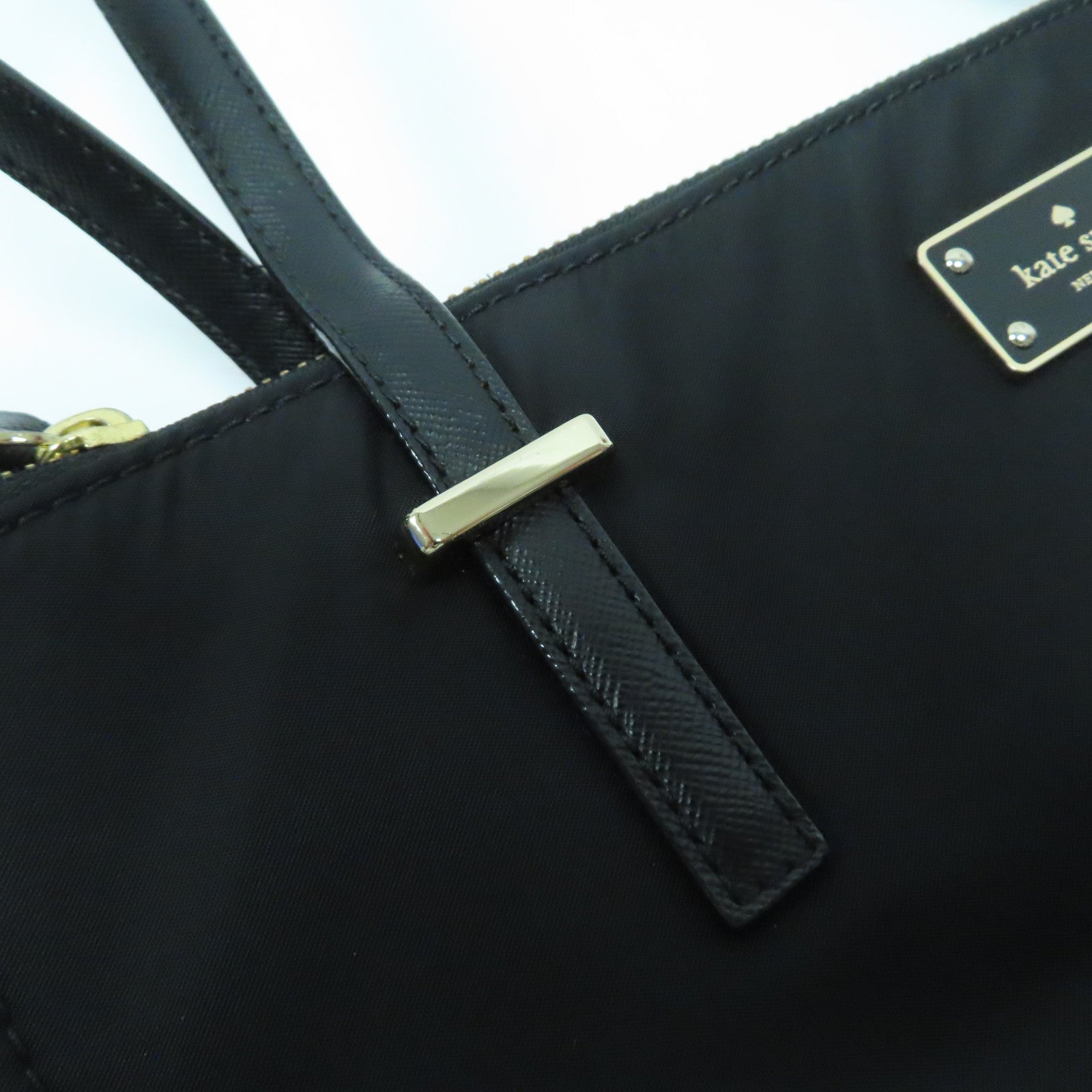 Kate Spade 尼龍Tote Bag金扣肩背袋黑色