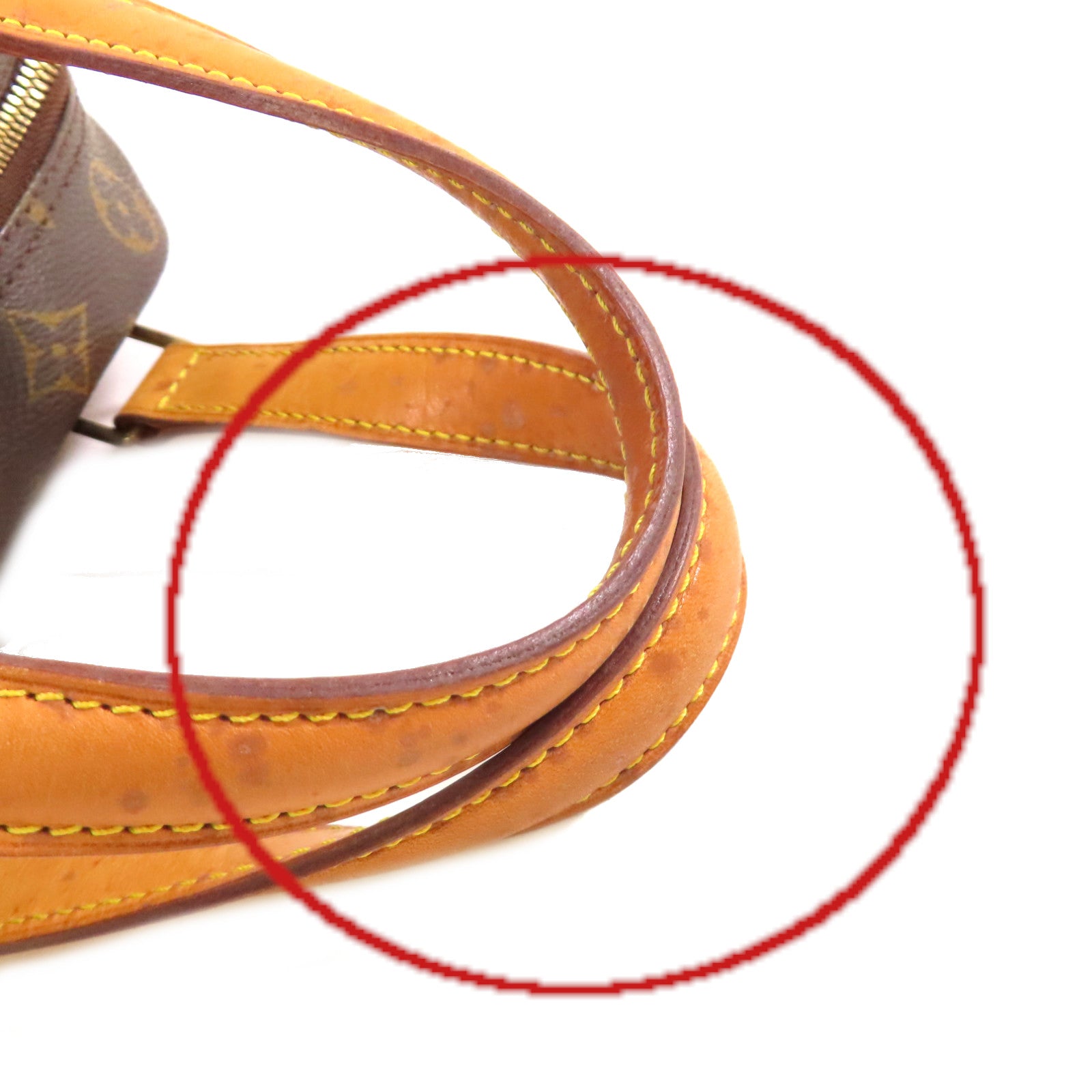 LOUIS VUITTON Monogram Excentri-cite Hand Bag金扣手挽袋啡色/紅色