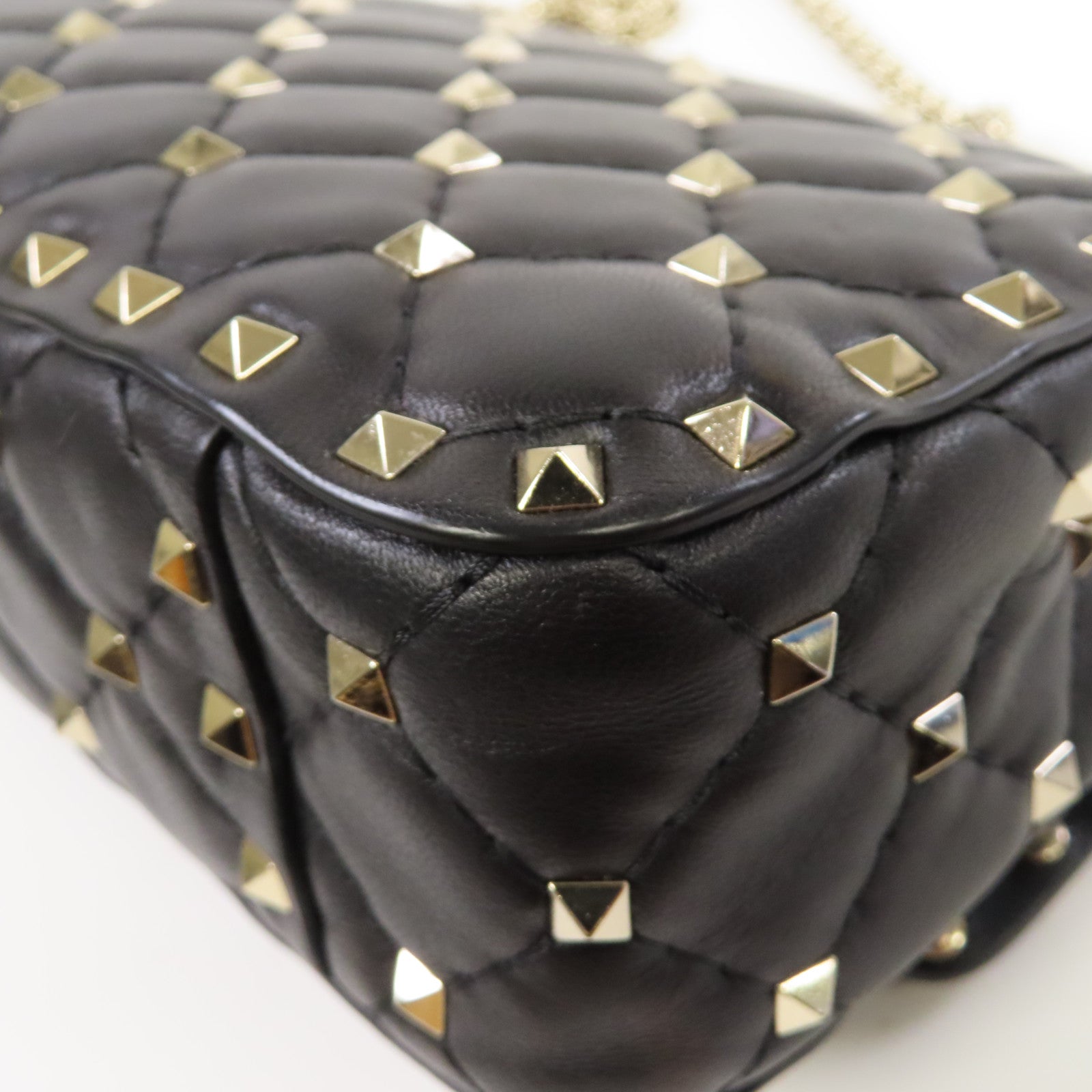 Valentino 皮革2 Way Shoulder金扣手挽肩背兩用袋黑色