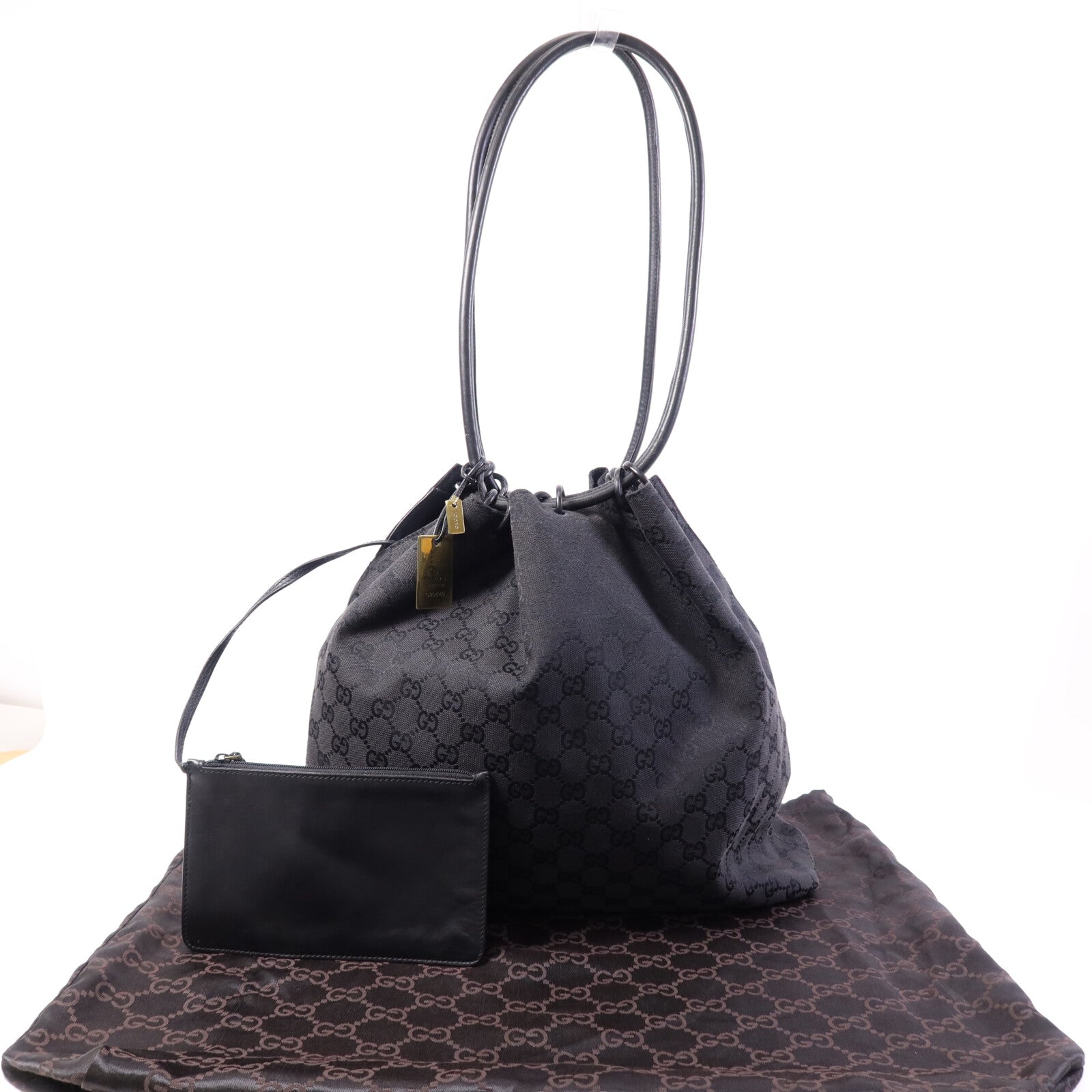 GUCCI 帆布Tote Bag金扣手挽袋