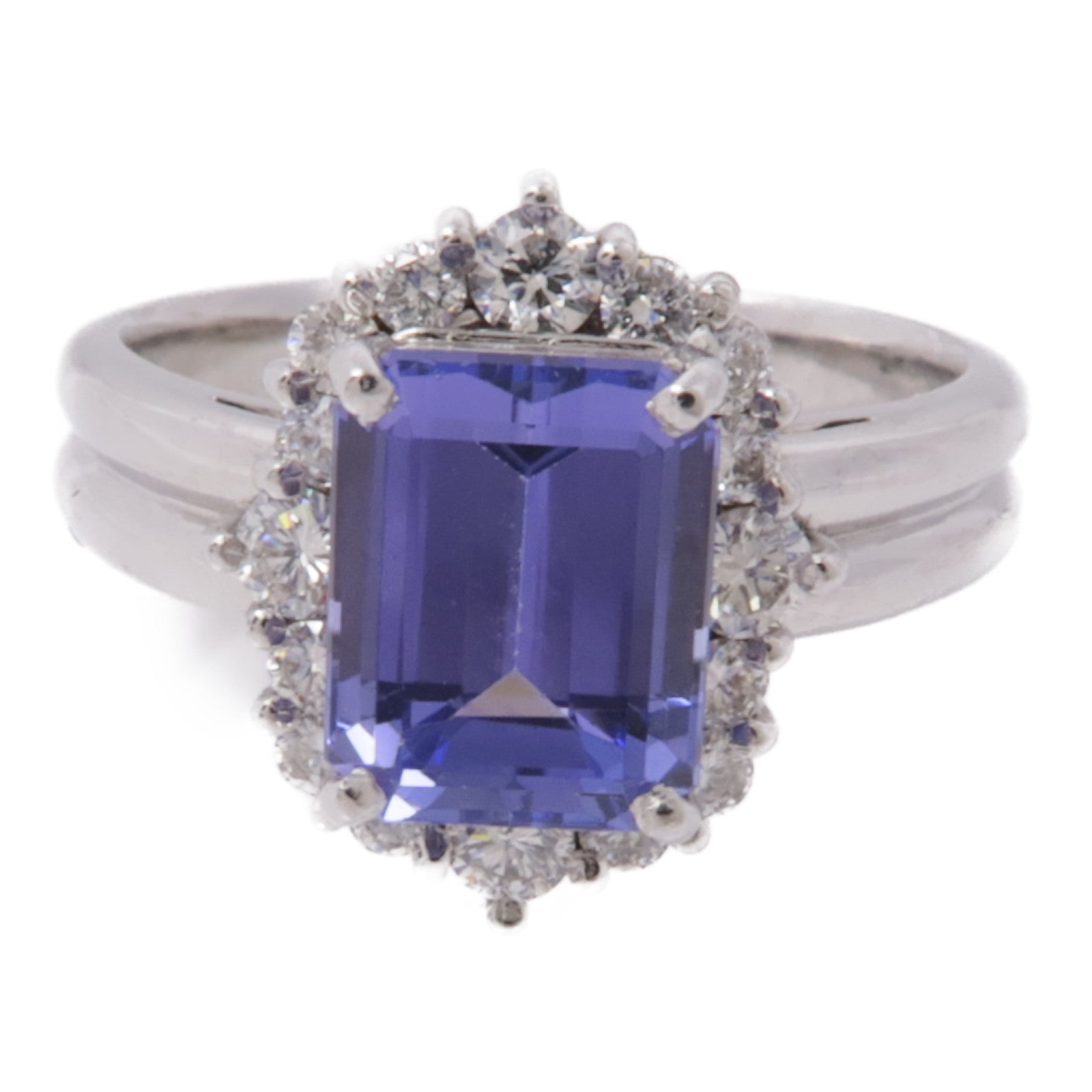 JEWELRY PT900鉑金Tanzanite Diamond Ring坦桑石/鑽石戒指US#7.25