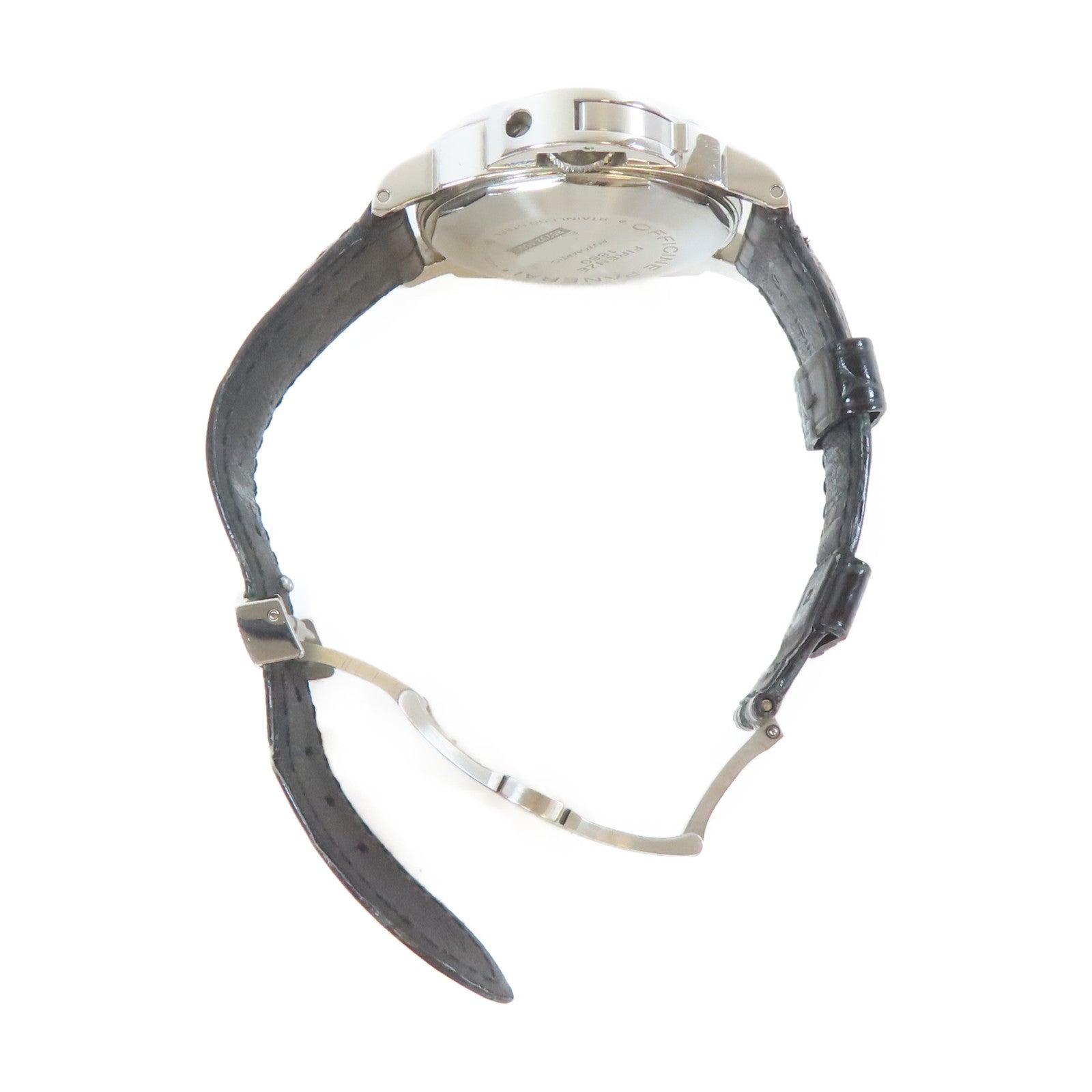 PANERAI 不鏽鋼/皮革帯Luminor Power Reserve自動機芯手錶黑色#16cm
