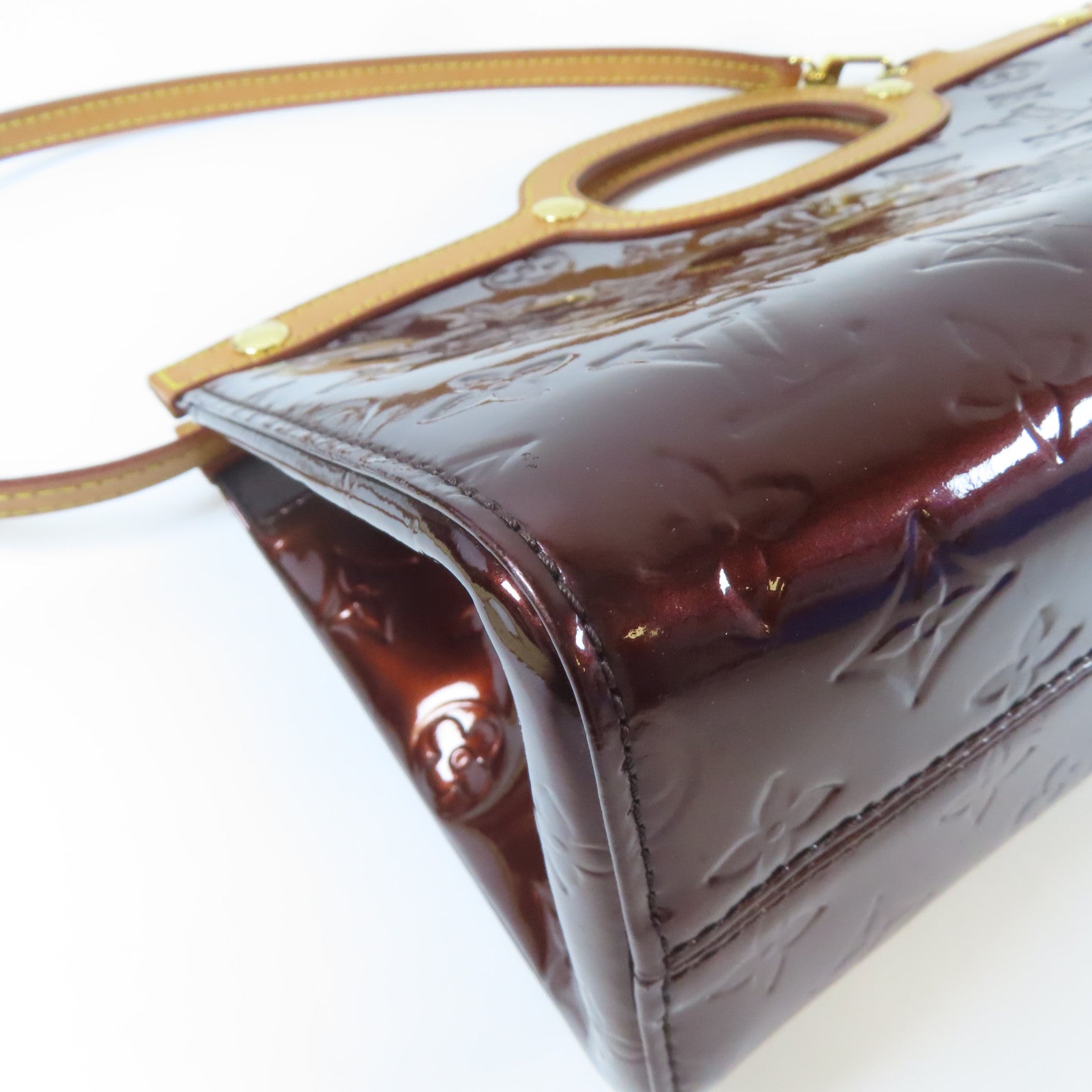 LOUIS VUITTON Vernis Roxbury Drive Violeta金扣手挽肩背兩用袋紅色