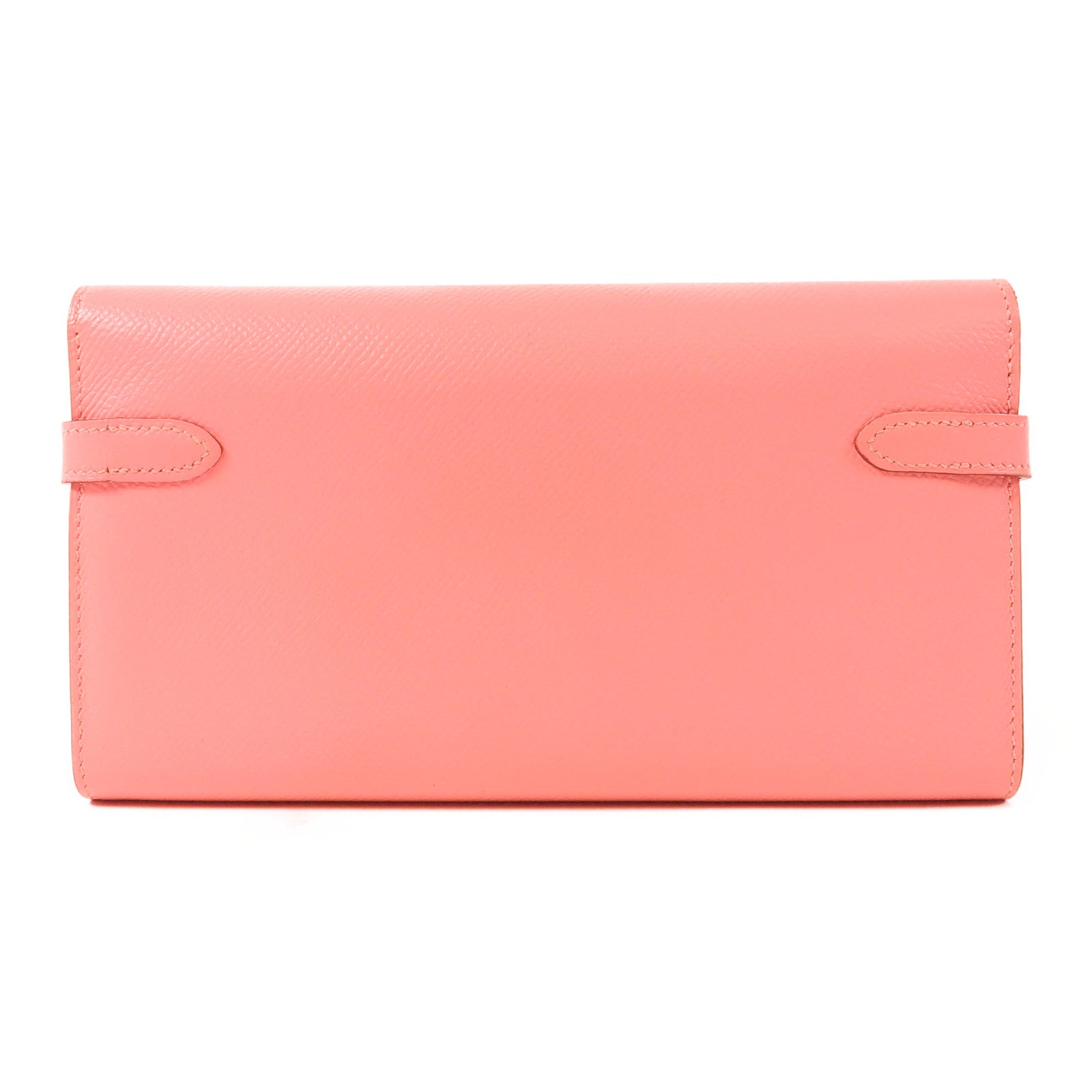 HERMES Epsom皮革Kelly Long Wallet銀扣長錢包1Q Rose Confetti